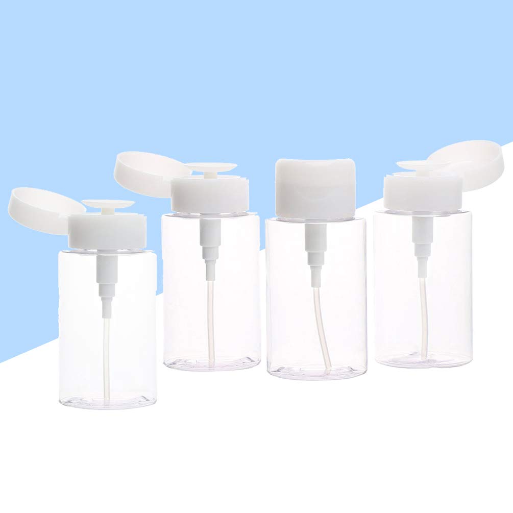 Beaupretty 4-Pack Mini Travel Bottles with Pump Dispenser - 2oz Refillable Leak-Proof Containers for Lotion, Hand Soap, Shampoo & Cosmetic Foam | Perfect for Toiletries, Makeup Remover & Travel Accessories (White)
