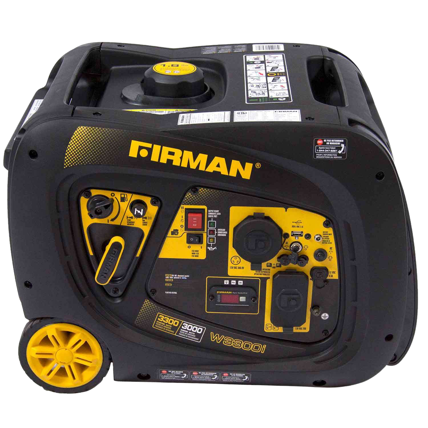 Firman W03082 3000W 3300W 30 Amp Portable Inverter Generator with Electric Start - Quiet Gas Powered for Camping, RV, Home Backup & Outdoor Power Supply