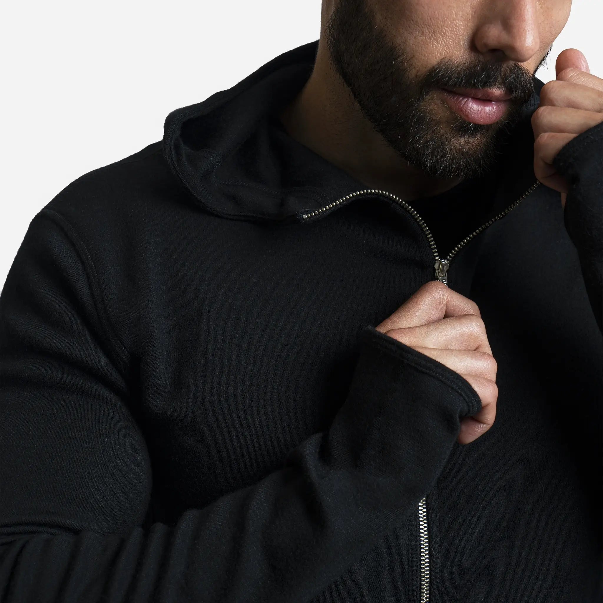 Men's Alpaca Wool Hoodie Jacket - 420 Midweight Full Zip Fleece Pullover for Outdoor Hiking & Winter Travel