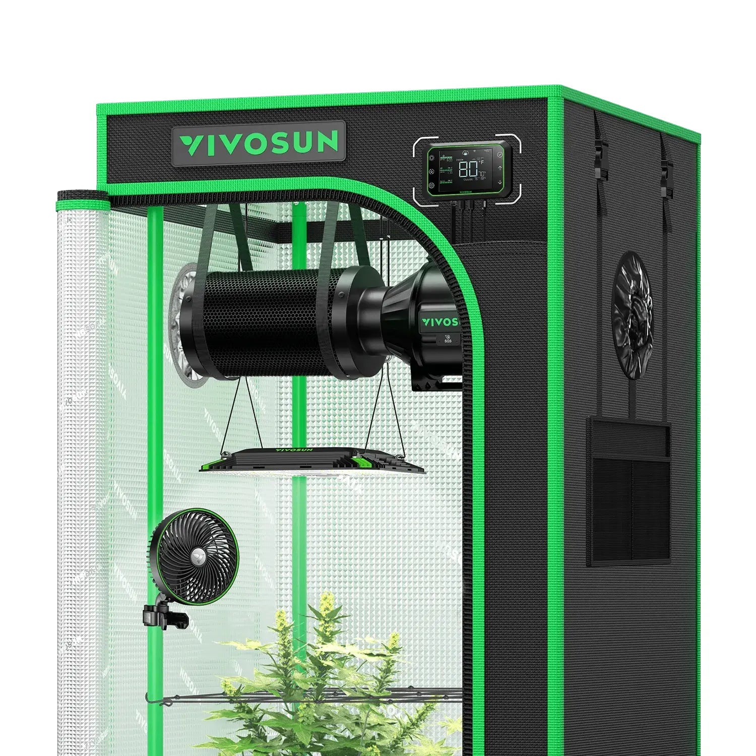 Vivosun Smart Grow Tent Kit Pro - 2'x2' Indoor Hydroponic System for 1 Plant | Perfect for Home Gardening, Closet Grow Setup & Small Space Cultivation