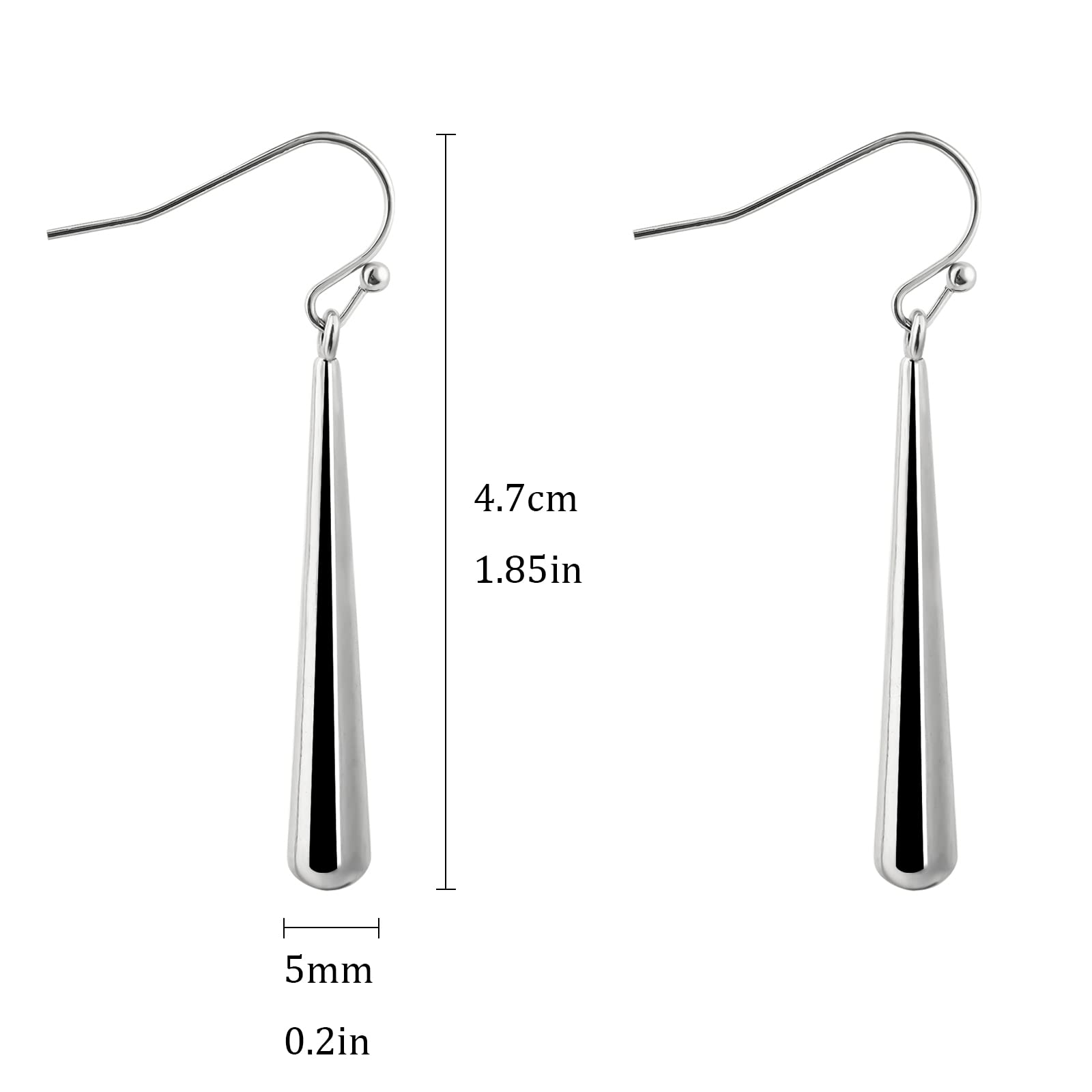 925 Sterling Silver Baseball Bat Hoop Earrings - Hypoallergenic Handmade Dangle Earrings for Women | Trendy Minimalist Long Bar Drop Earrings | Perfect for Baseball Games, Sports Events & Casual Wear