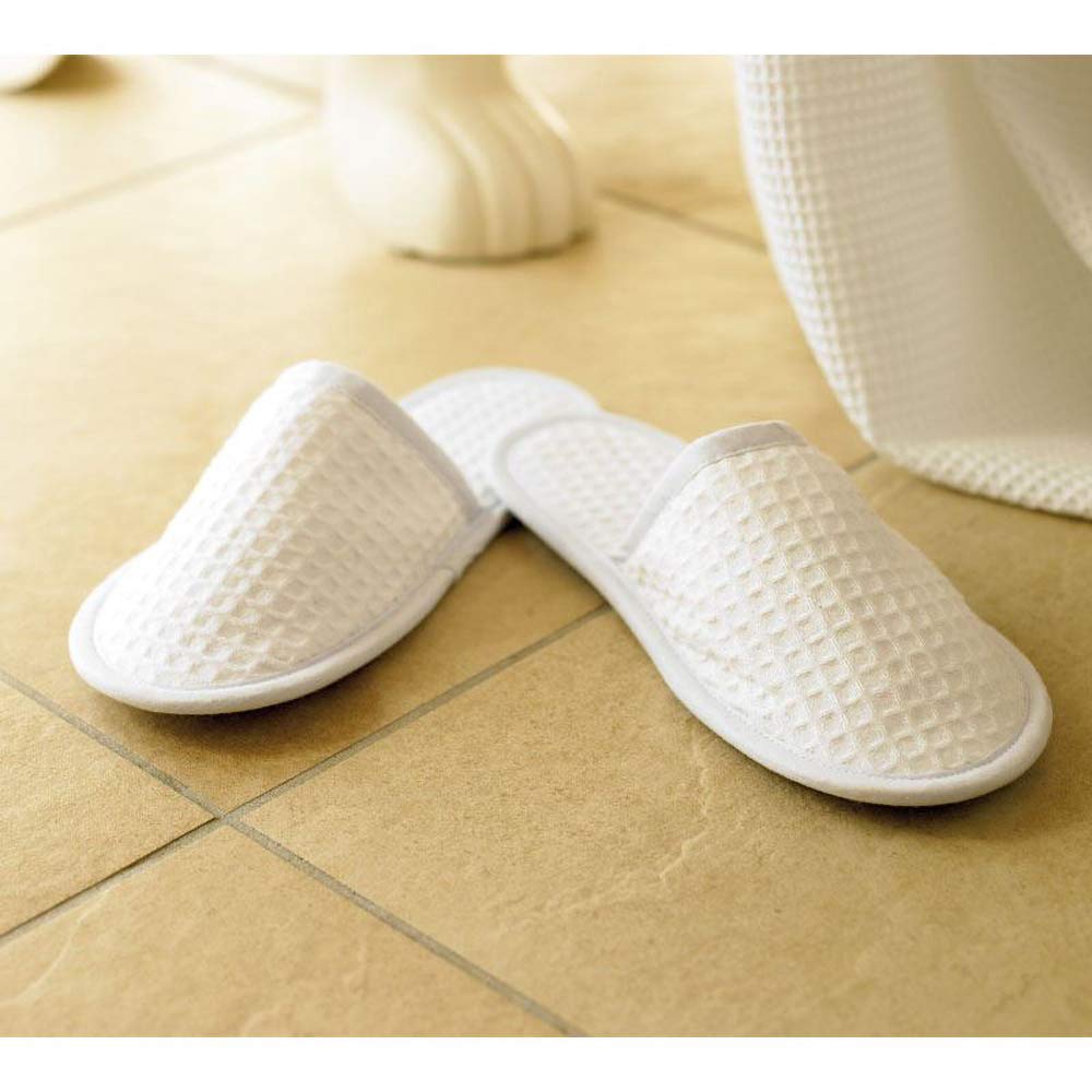 Towel City Unisex Waffle Mule Closed Toe Slippers - Soft & Cozy House Shoes for Men & Women | Perfect for Indoor Comfort, Spa Days & Relaxation at Home