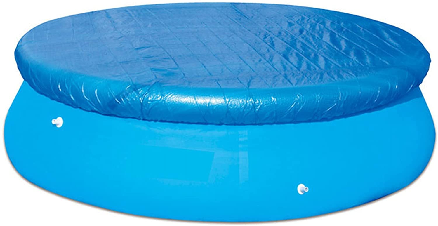 12FT Solar Pool Cover for Round Above Ground Pools - Fits 6FT to 15FT Easy Set & Frame Pools - Heavy Duty Dust Protector for Inflatable Swimming Pools - Perfect for Summer Water Temperature Retention & Debris Protection