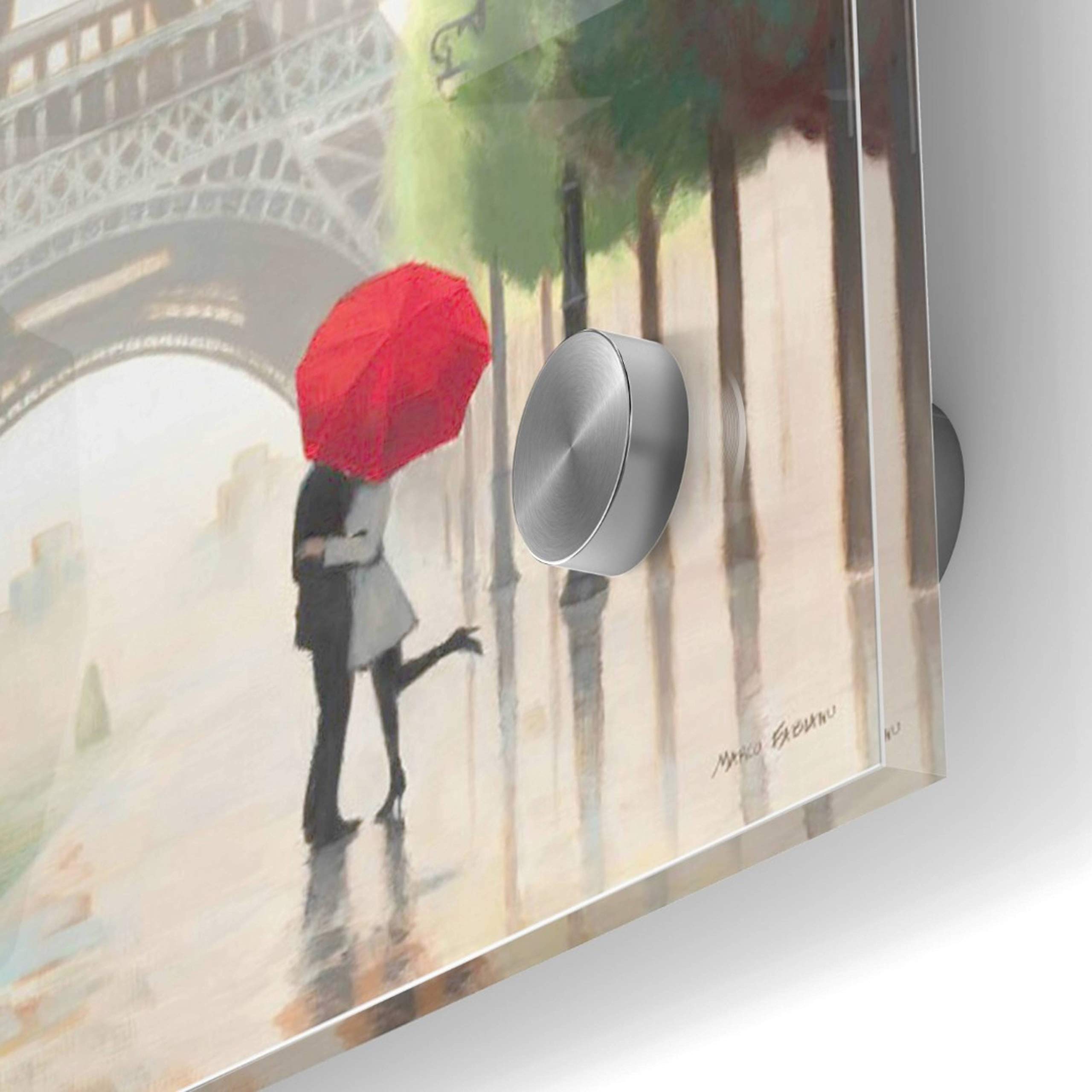 Marco Fabiano 'Paris Romance II' Acrylic Glass Wall Art - 36x36 Inches Modern Home Decor for Living Room, Bedroom & Office