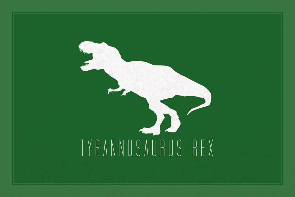 Tyrannosaurus Rex Dinosaur Poster - Green Dino Wall Art for Kids Room Decor (18x12 Inches) | Perfect for Bedroom, Playroom & Classroom Wall Decoration
