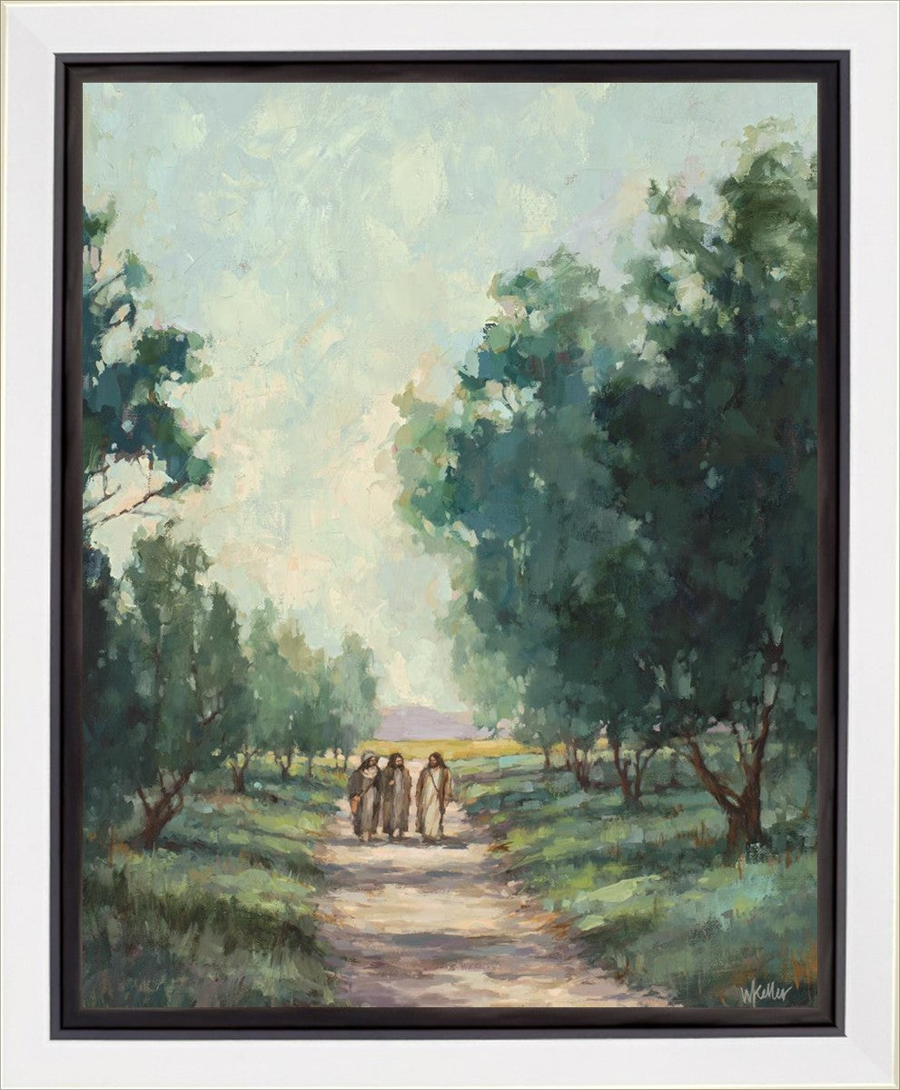 Road to Emmaus Gallery Wrap Canvas - Religious Wall Art Decor for Home, Church & Office - Inspirational Christian Painting for Living Room, Bedroom & Worship Spaces