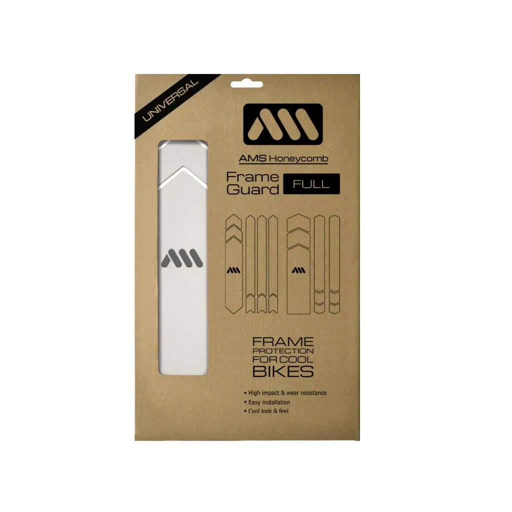 All Mountain Style E-Bike Honeycomb Frame Guard - Clear/Silver - Durable Protection for Electric Bikes - Perfect for Mountain Biking & Urban Commuting