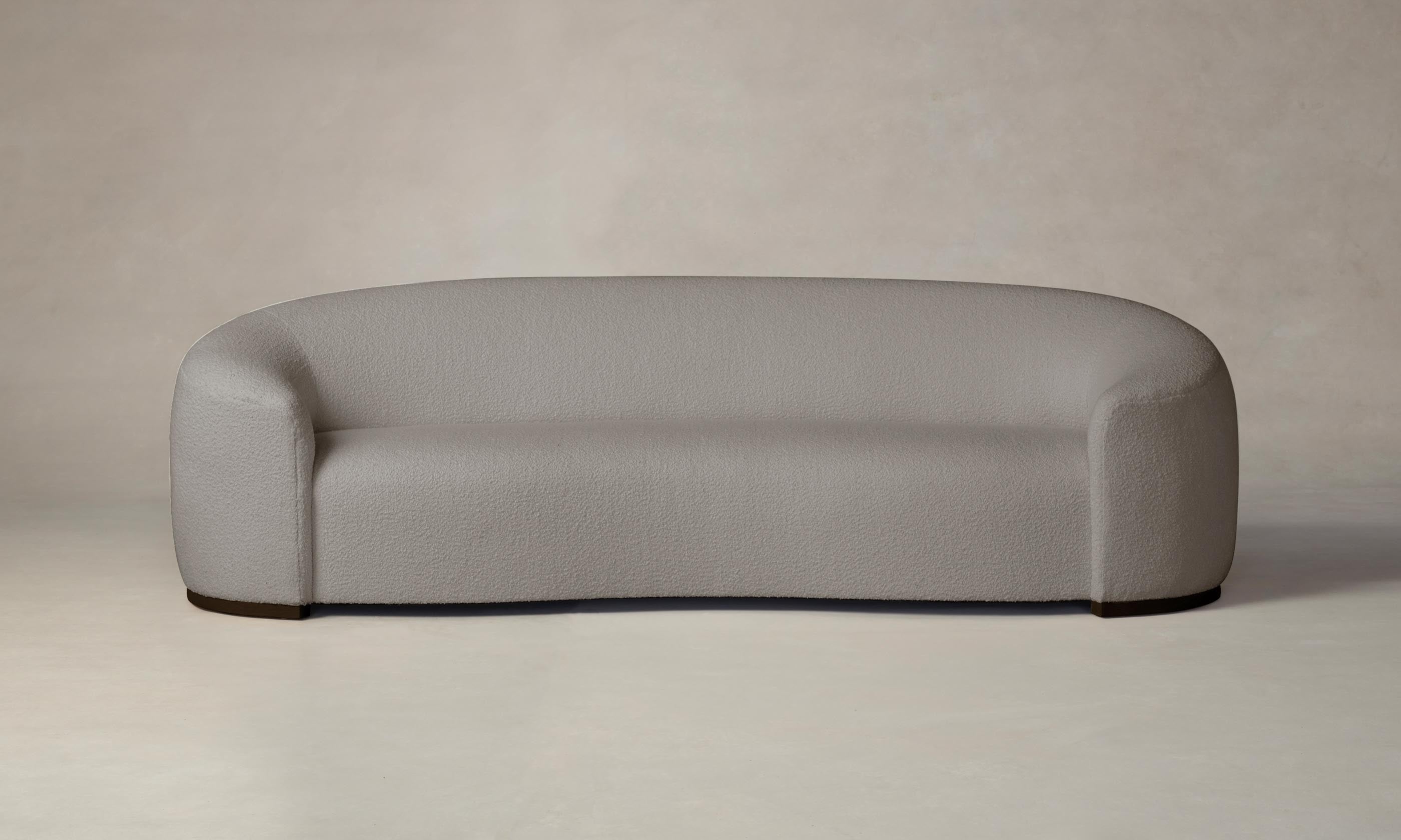The Chelsea Sofa - Italian Bouclé Fossil Fabric Upholstered Modern Sectional Couch for Living Room, Lounge & Home Decor