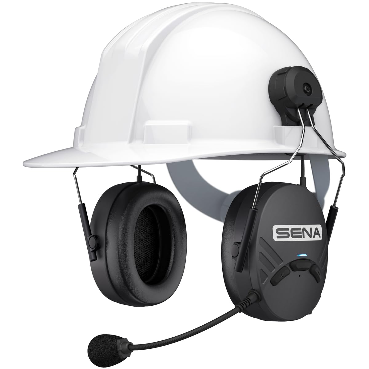 Sena TuffTalk Lite Hard Hat Mount Earmuff with Long-Range Bluetooth Communication - Durable Safety Gear for Construction, Mining & Industrial Work Sites