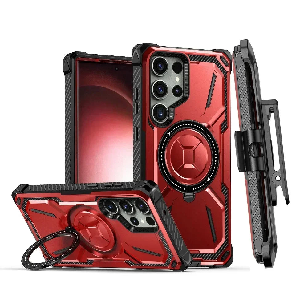 Samsung Galaxy S25 Ultra Phone Case with Belt Clip & MagSafe Magnetic Ring - Secure & Hands-Free for Outdoor, Work & Travel