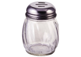 6 oz Stainless Steel Cheese Shakers with Slots - Pack of 12 (G108 NRE #012160) - Perfect for Restaurants, Pizza Shops & Home Kitchen Use