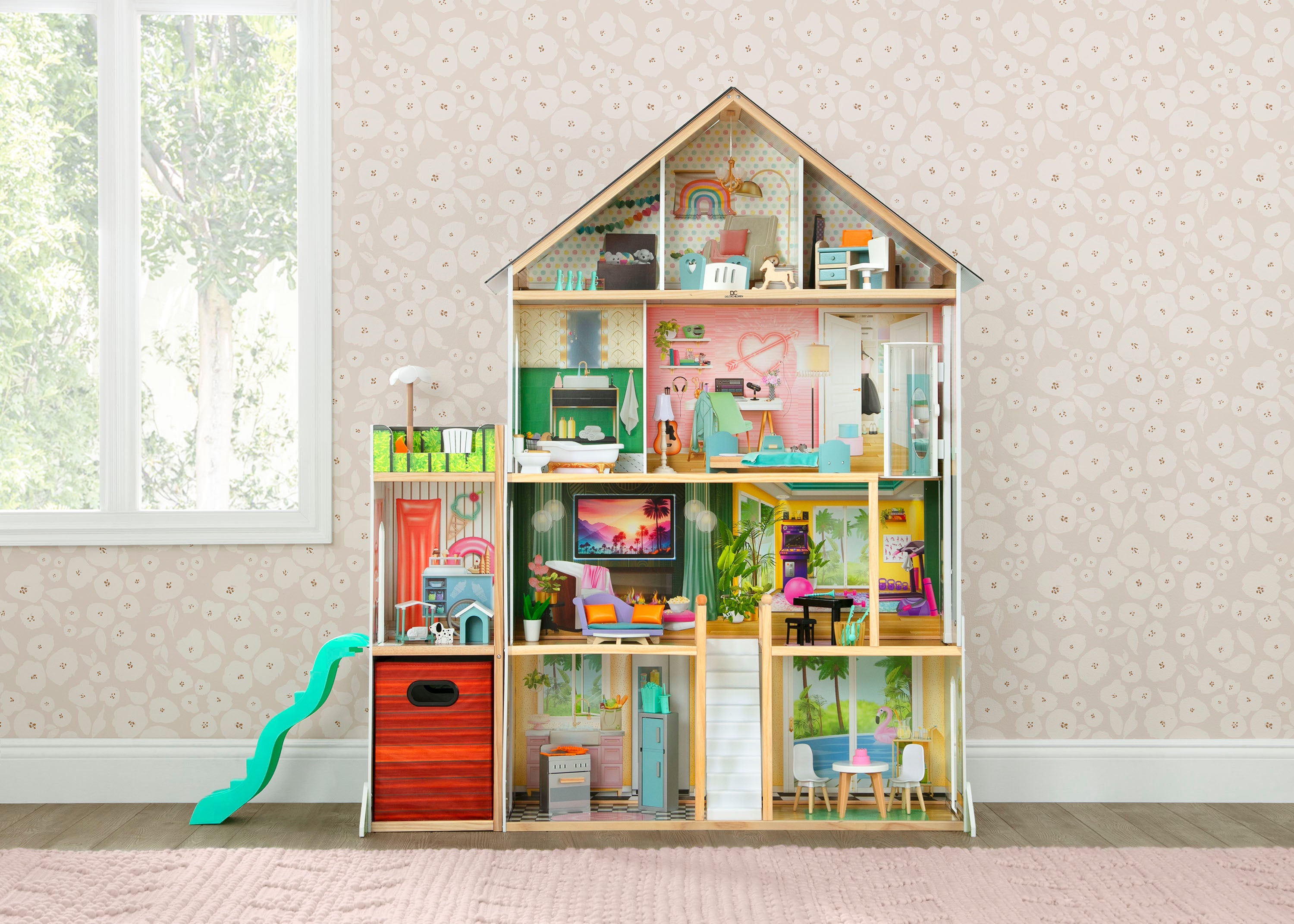 Deluxe Maui Dollhouse for Kids - Wooden Playhouse with Furniture & Accessories - Perfect for Pretend Play, Birthday Gifts & Home Decor