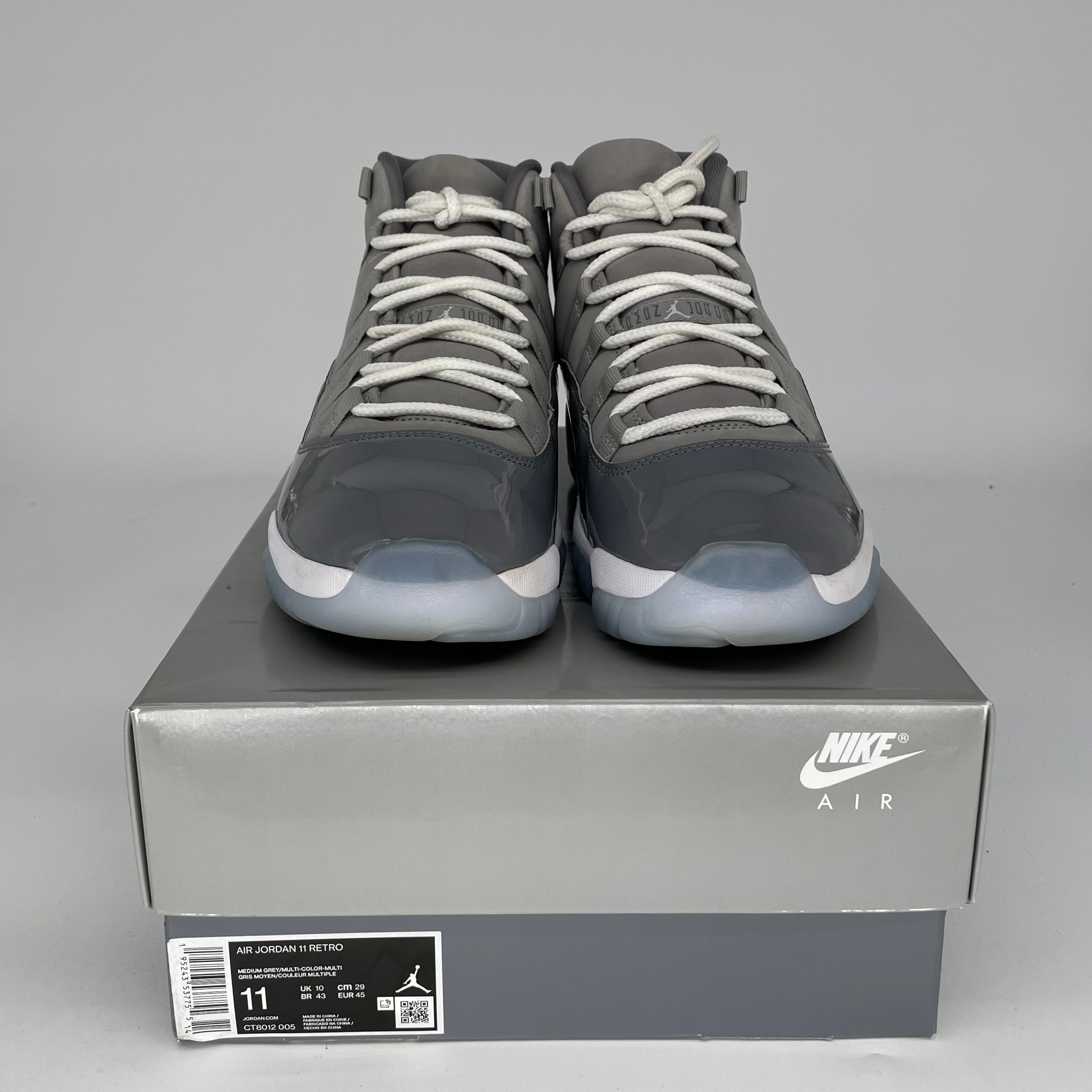 AIR JORDAN 11 COOL GREY Men's Basketball Shoes Size 11 - CT8012-005 | Retro Sneakers for Casual Wear & Street Fashion