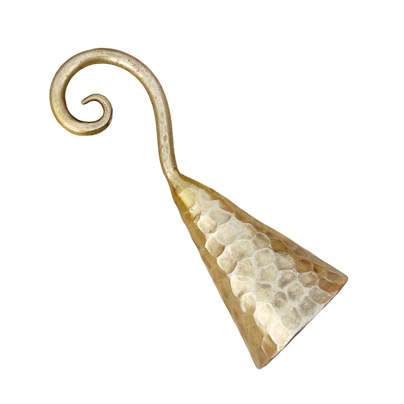 Living Ideas Spiral Candle Snuffer - Hand Forged Medieval Bell Extinguisher with Antique Brass Finish - Hammered Metal Gift for Candle Lovers - Perfect for Home Decor, Wedding Centerpieces & Relaxation