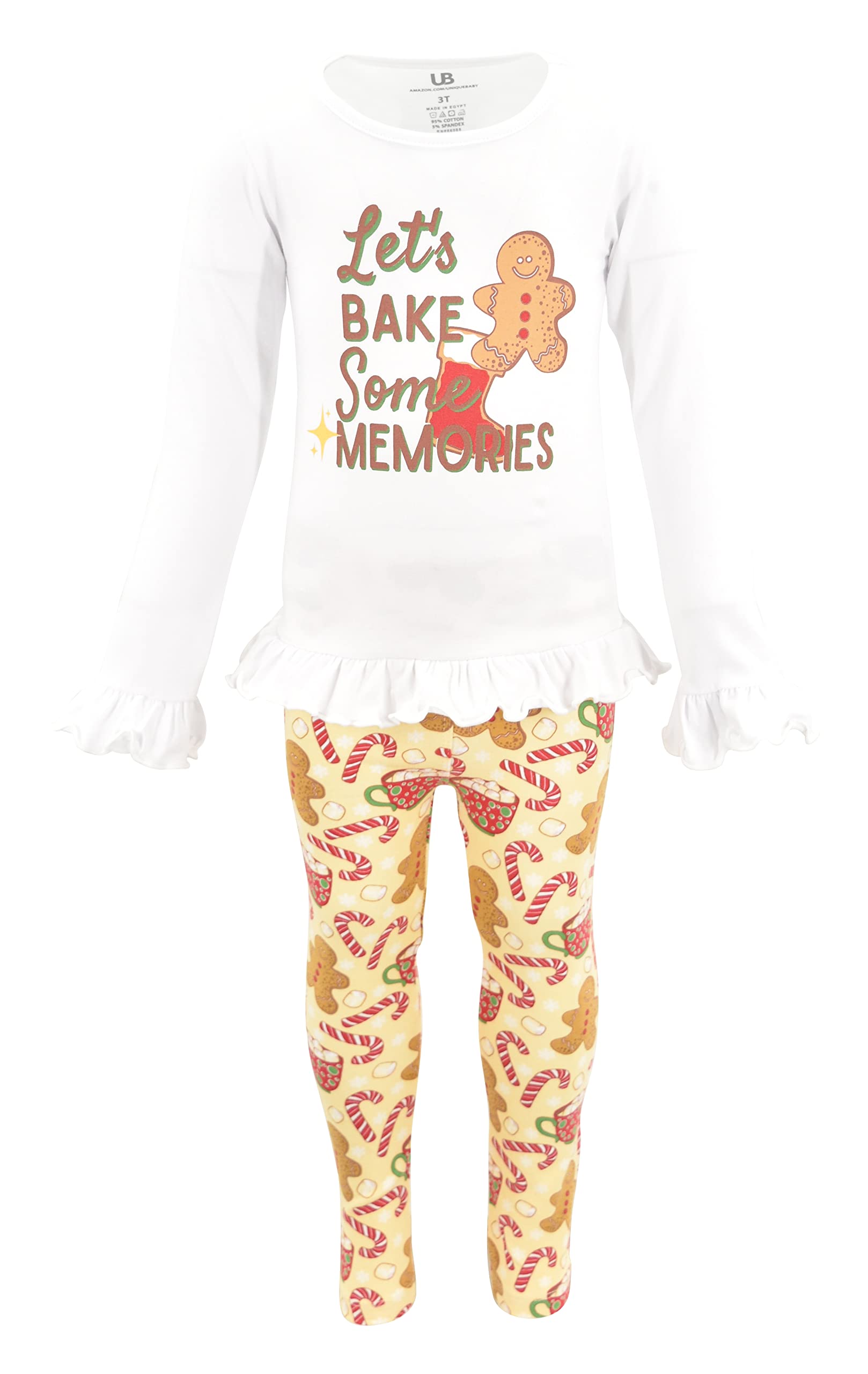 Girls 2-Piece Leggings Outfit with Ruffles - Playtime & Casual Wear