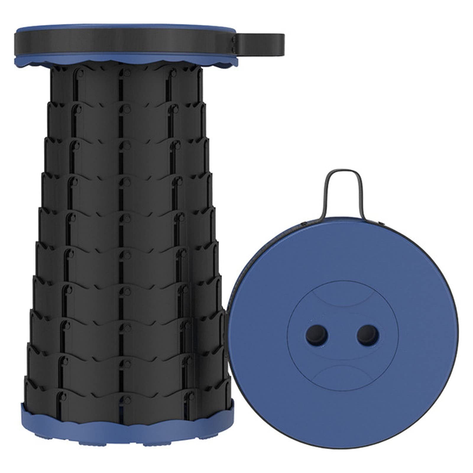 Portable Folding Stool with Cushion - Lightweight Collapsible Seat for Adults, Retractable & Sturdy Design Holds Up to 300lbs - Navy Blue - Perfect for Camping, Picnics, Beach, Outdoor Events & Home Use