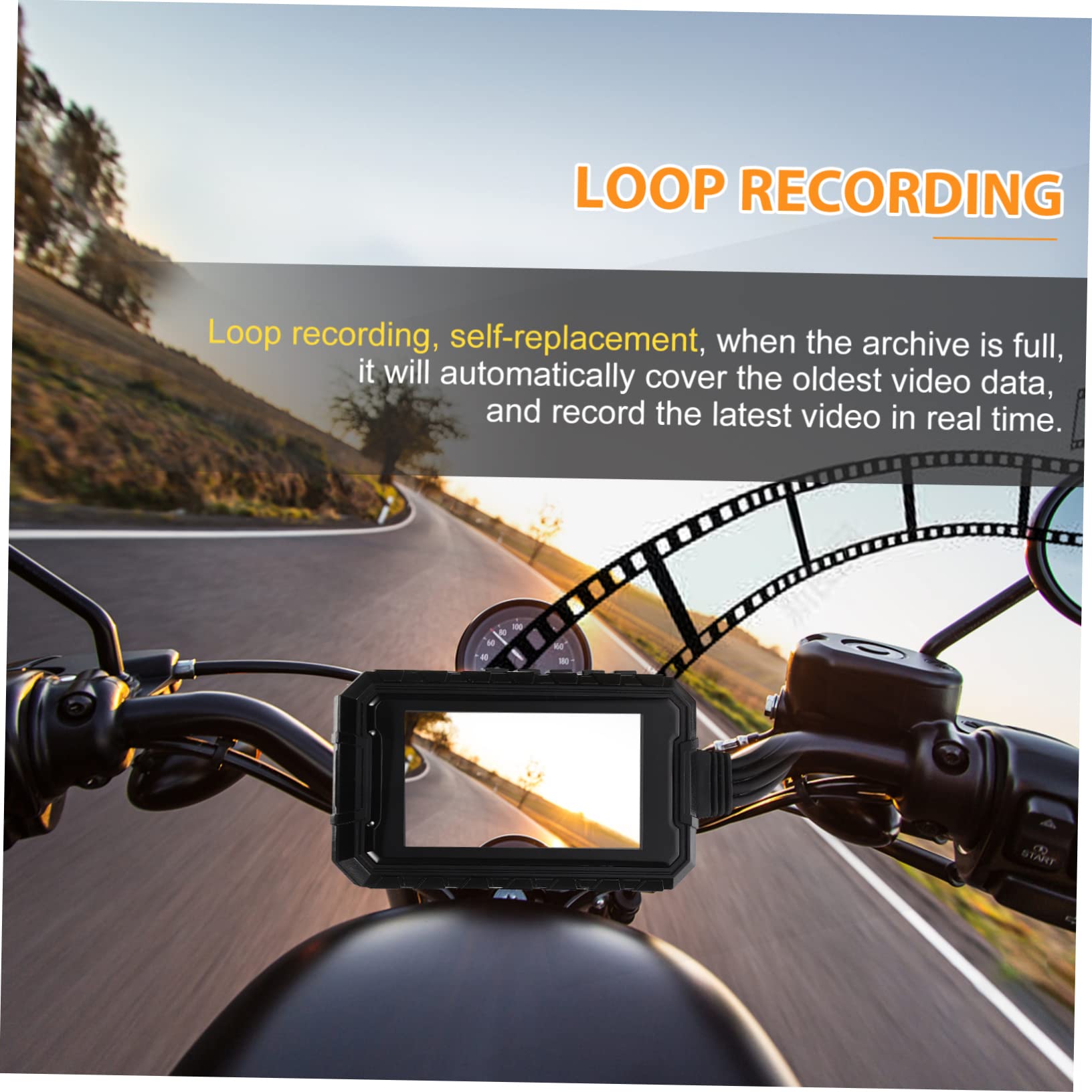 Veemoon V1 Waterproof Motorcycle Recorder with Night Vision - Dual Front & Rear HD Camera for Bikes, 5-Inch LCD Display - Perfect for Road Safety, Commuting & Adventure Riding Accessories