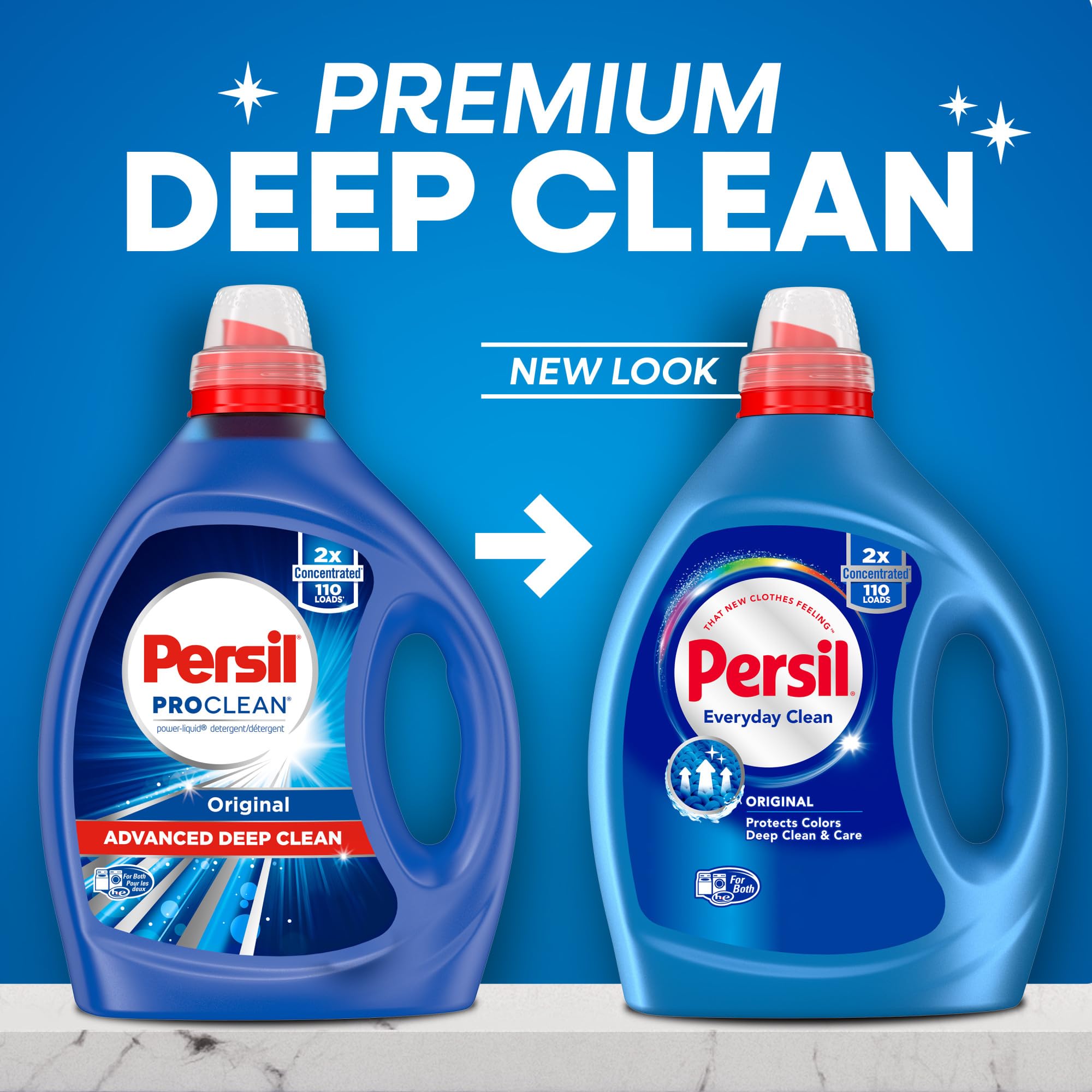 Persil Original Everyday Clean Liquid Laundry Detergent - HE High Efficiency, 2X Concentrated Formula (82.5 fl oz, 110 Loads) for Deep Stain Removal | Perfect for Family Laundry, Gym Clothes & Tough Stains