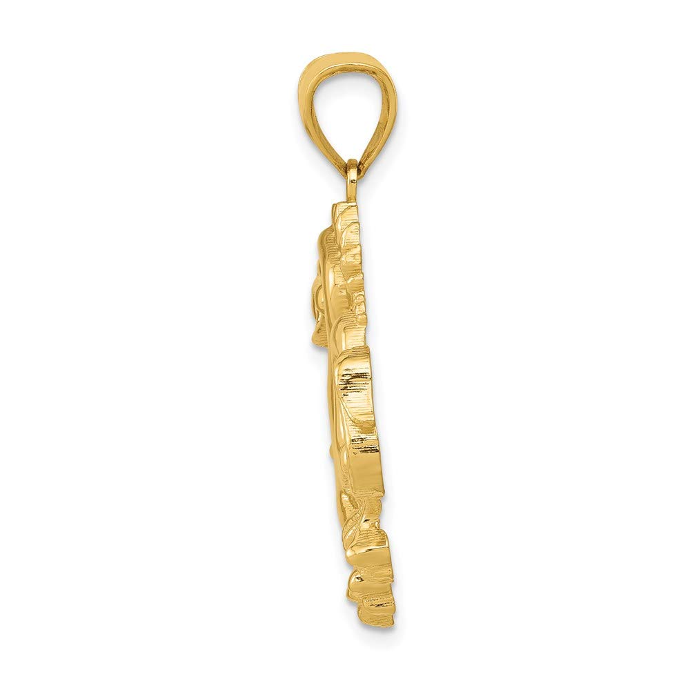 The Black Bow 14k Yellow Gold 2D Dragon Pendant, 25mm - Perfect for Gifts, Fashion Accessories, and Special Occasions