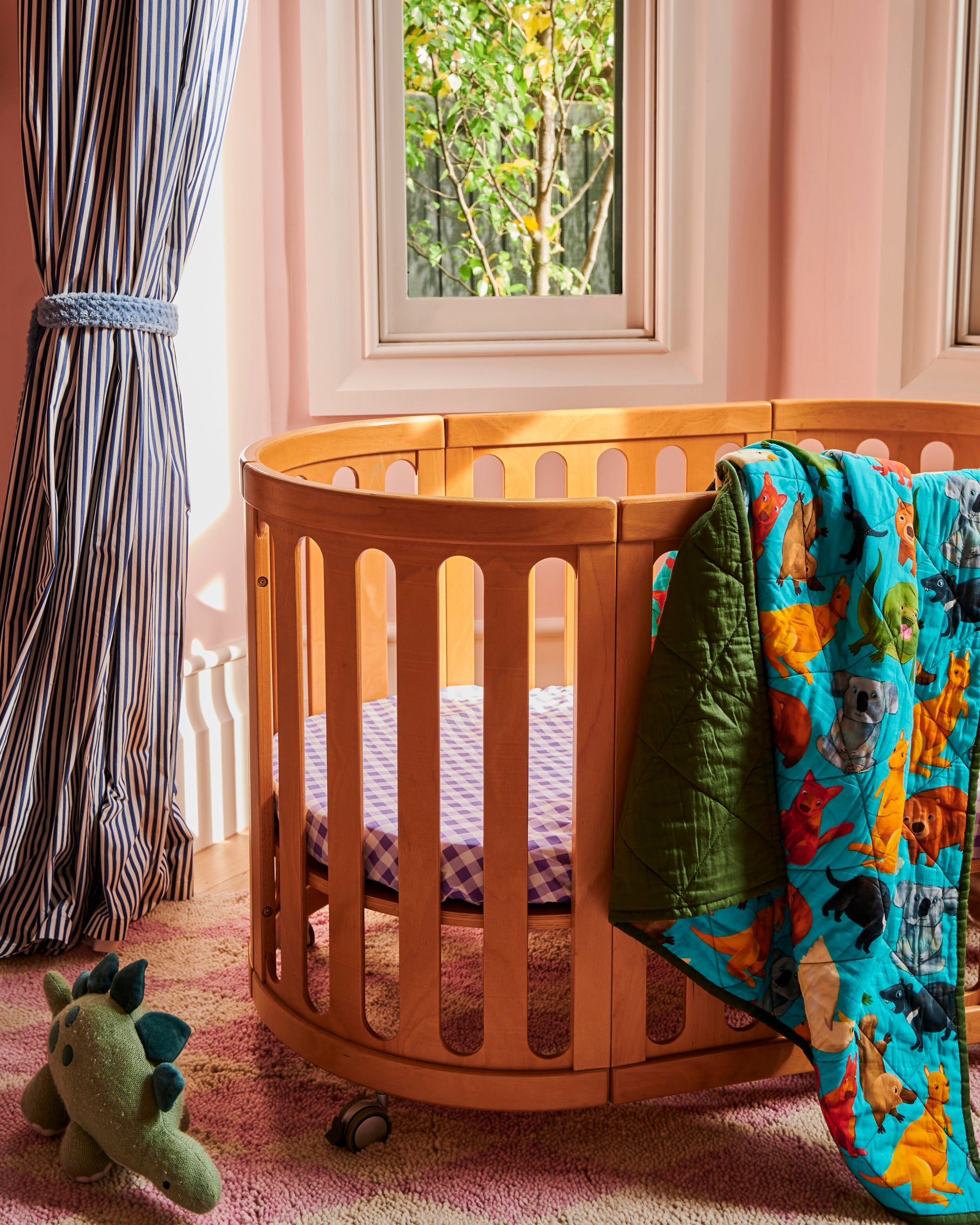 Cozy Home Among The Gum Trees Quilted Cot Bedspread - Soft Nursery Bedding for Baby Cribs & Toddler Beds, Perfect for Nursery Decor & Gift