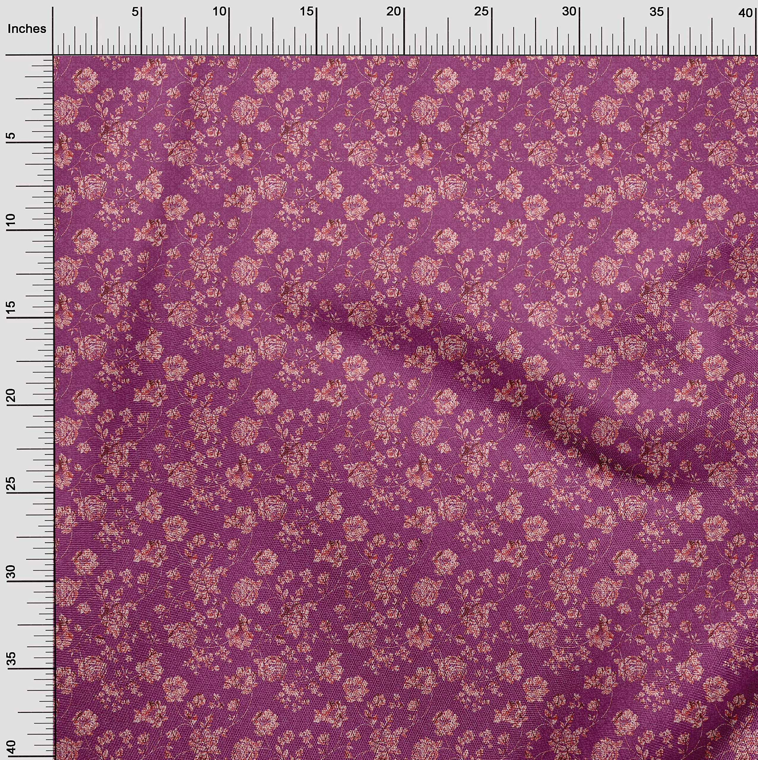 oneOone Viscose Chiffon Pink Batik Dress Fabric - 42 Inch Wide Printed Material by The Yard (1950) - Perfect for Summer Dresses, Scarves & Boho Fashion