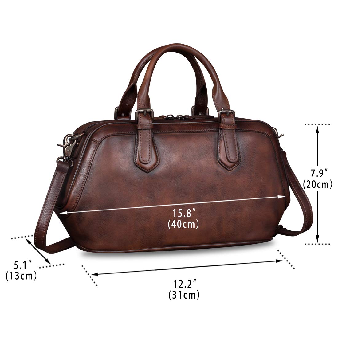 Genuine Leather Handbag for Women - Handmade Top Handle Satchel Purse with Adjustable Shoulder Strap | Fashionable & Durable for Work, Travel & Everyday Use