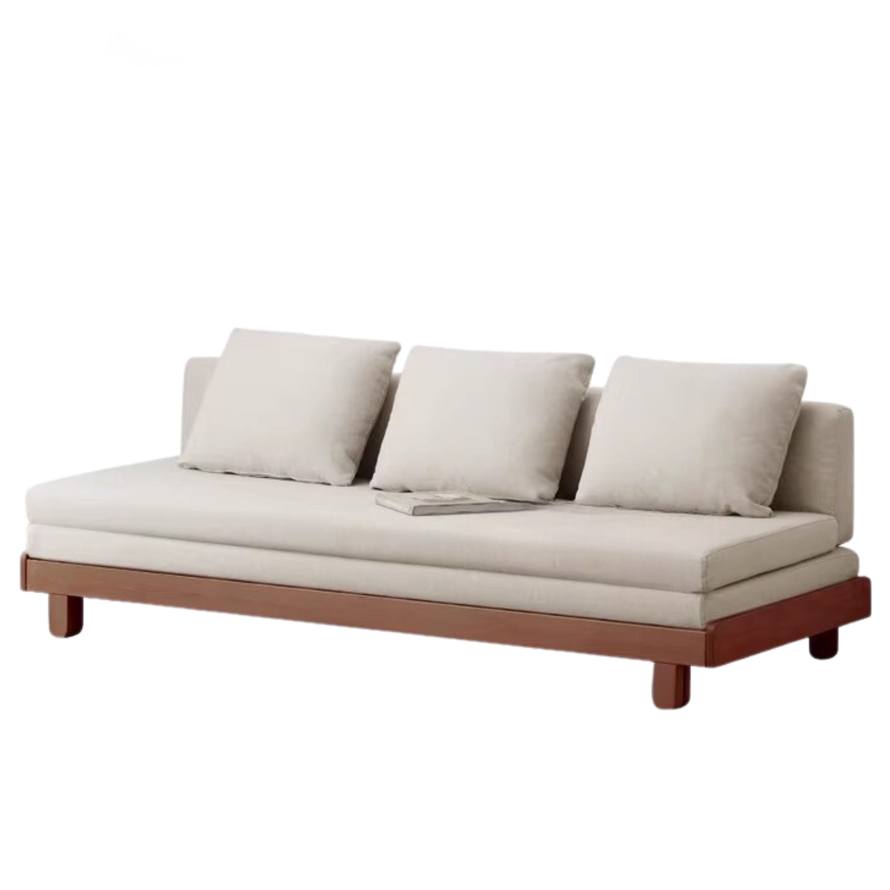 Solid Oak & Beech Wood Sofa Bed - Convertible Sleeper Sofa for Small Spaces, Guest Room & Living Room Furniture - Durable & Stylish Modern Design