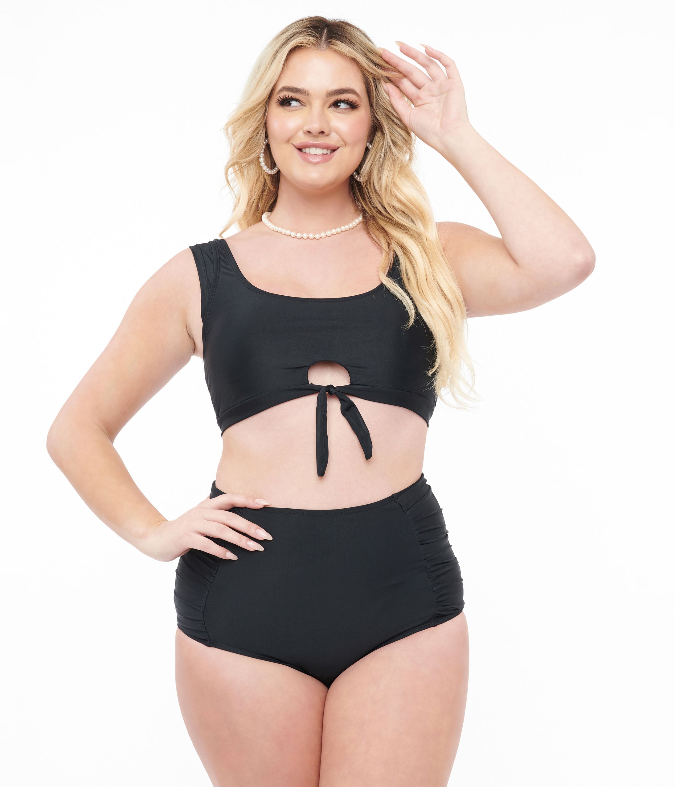 Stylish Black Two Piece Swimsuit Set for Women - Trendy Bikini for Beach, Pool & Summer Vacations