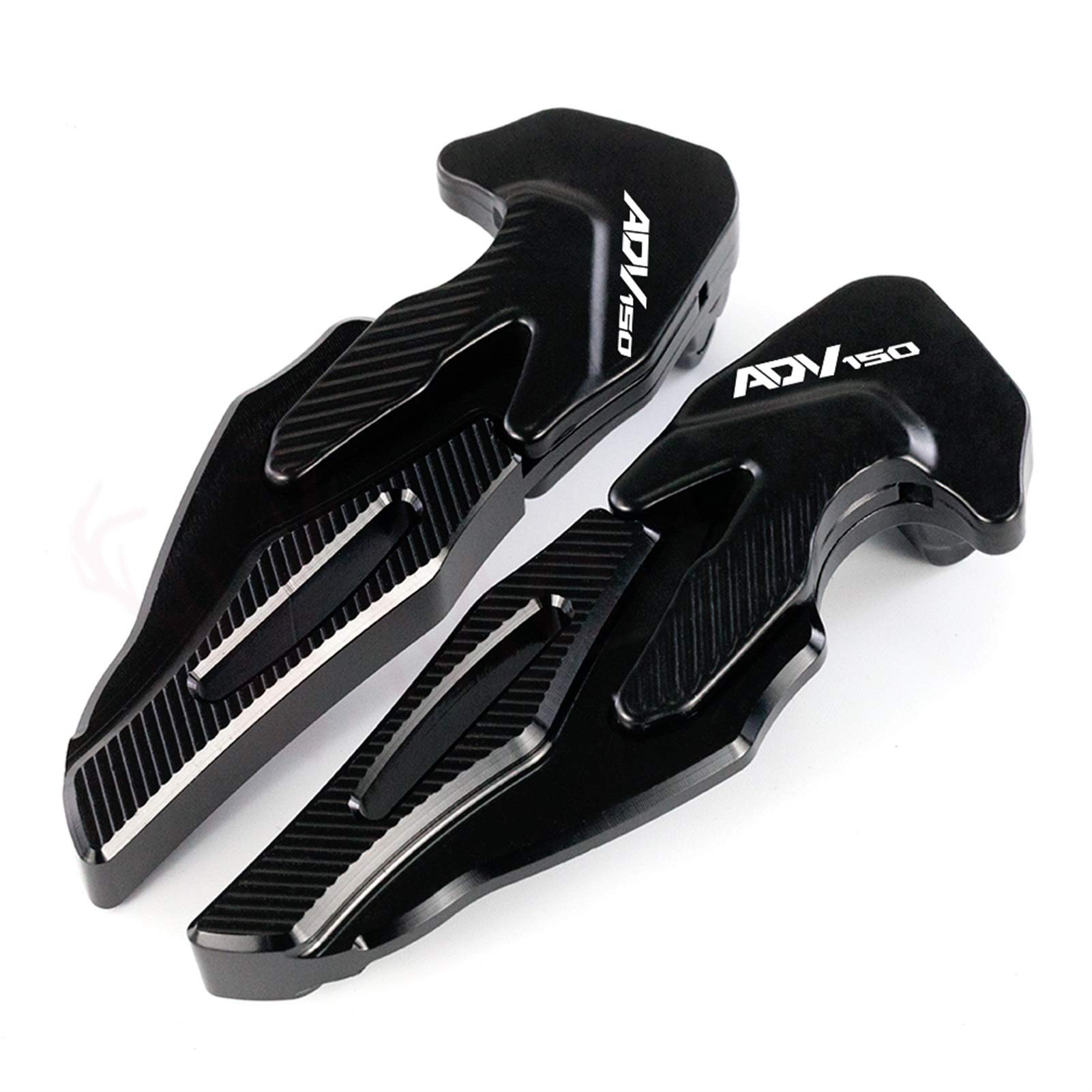 Motorcycle Foot Pegs for Honda ADV150 2019-2021 - Rear Passenger Footrests & Footboards - Durable PCX Black Motorcycle Accessories for Comfortable Riding & Long-Distance Travel