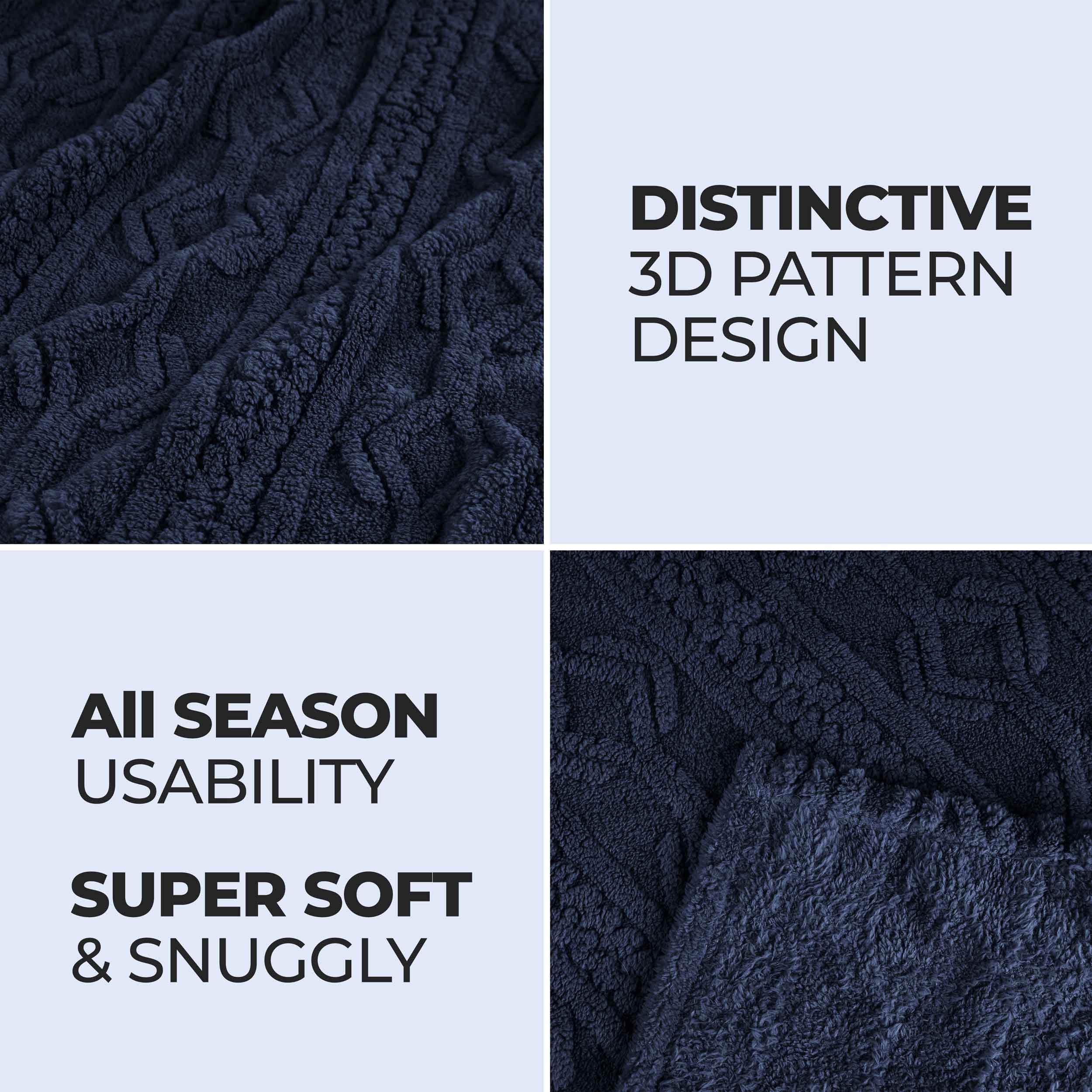 Cozy Arctic Boho Jacquard Plush Fleece Blanket - Soft Warm Throw for Couch, Bed & Travel - Perfect for Winter Nights, Camping & Home Decor