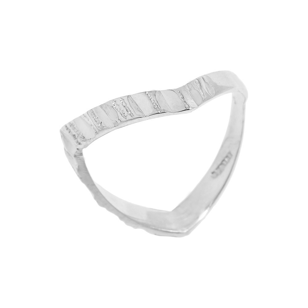 10k White Gold Textured Thumb Ring for Women - Elegant Stackable Jewelry for Everyday Wear, Gifts & Special Occasions