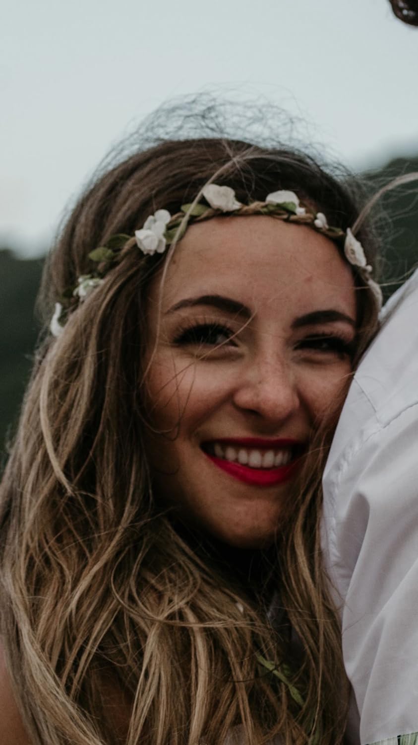 DDazzling Flower Crown Floral Wreath Headband - Purple Floral Garland Headpiece for Weddings, Festivals & Photo Props | Boho Hippie Style Hair Accessories for Women & Girls
