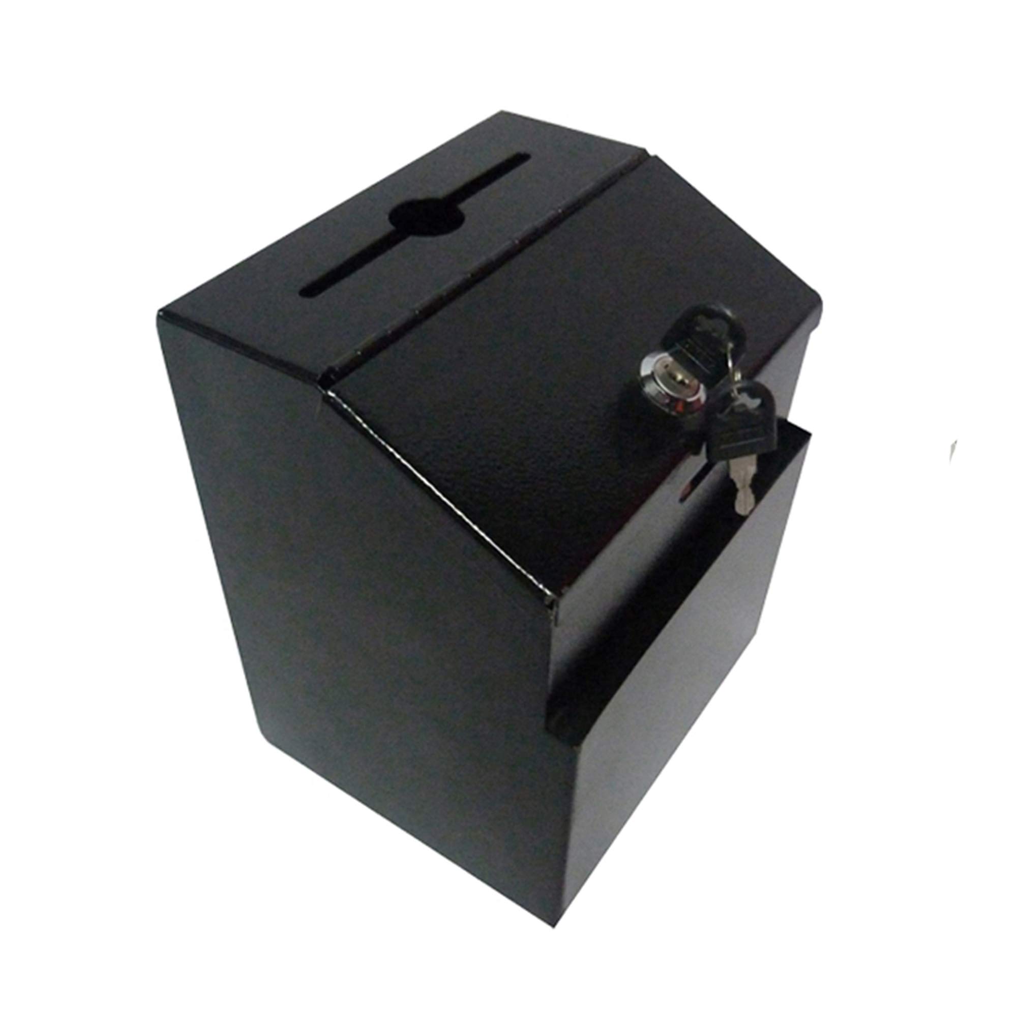 FixtureDisplays® Metal Donation Box with Lock - Secure Suggestion, Key Drop & Express Checkout Box for Retail Stores, Offices & Public Spaces - Durable Copper Finish (11118-COPPER-NF)