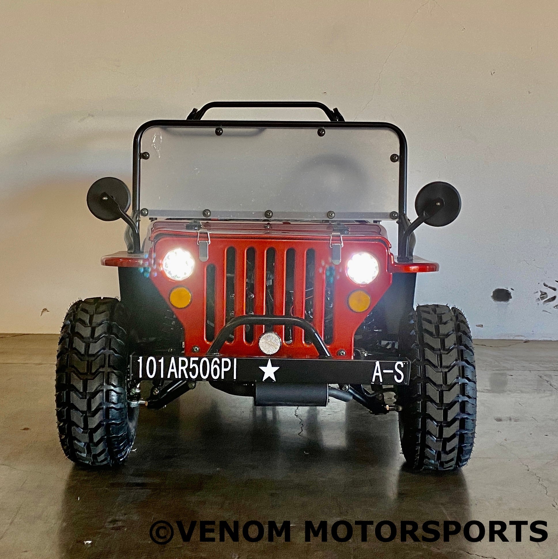 Venom 125cc Mini Jeep - Willys Edition | 3-Speed Manual Transmission | Off-Road Adventure Vehicle for Adults & Teens | Perfect for Trail Riding, Camping & Backyard Fun