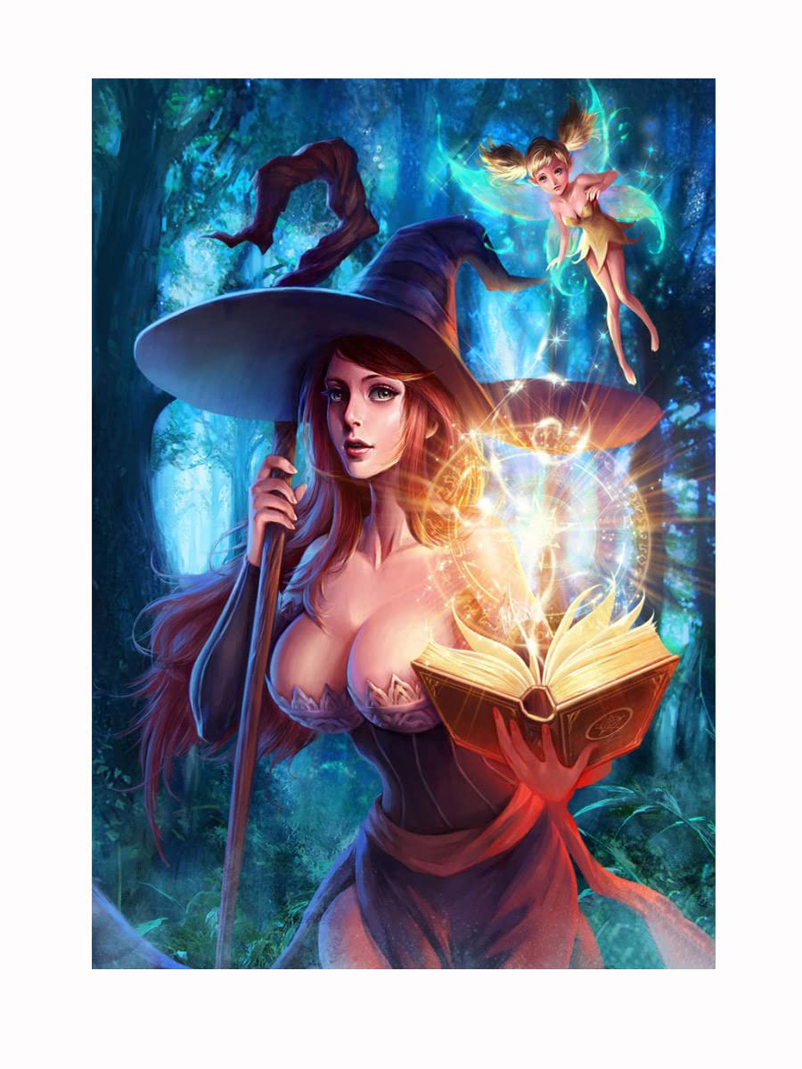 WZVZGZ 1000-Piece Fairy Tale Magic Witch Puzzle - Wooden Educational Puzzle for Kids & Adults, School Supplies, Learning Toys, Family Games, Home Decor (1000pcs) - Perfect for Classroom, Playroom & Family Bonding Activities