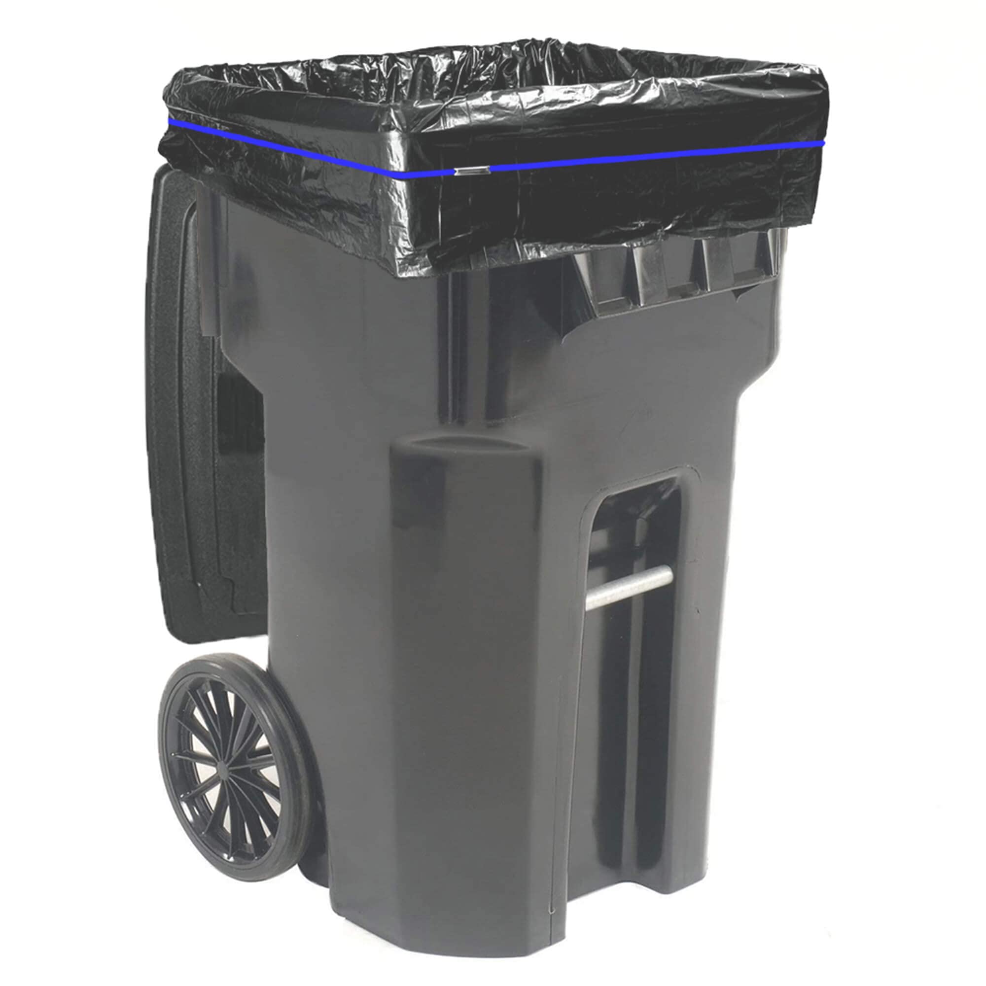 Extra Large Trash Can Bands Set of 3 - Heavy Duty Rubber Bands for 55, 65, 96 Gallon Garbage Cans - Durable Kitchen & Outdoor Trash Bag Holders in Black, Blue & Olive Green - Perfect for Securing Bags During Moving, Cleaning & Waste Disposal
