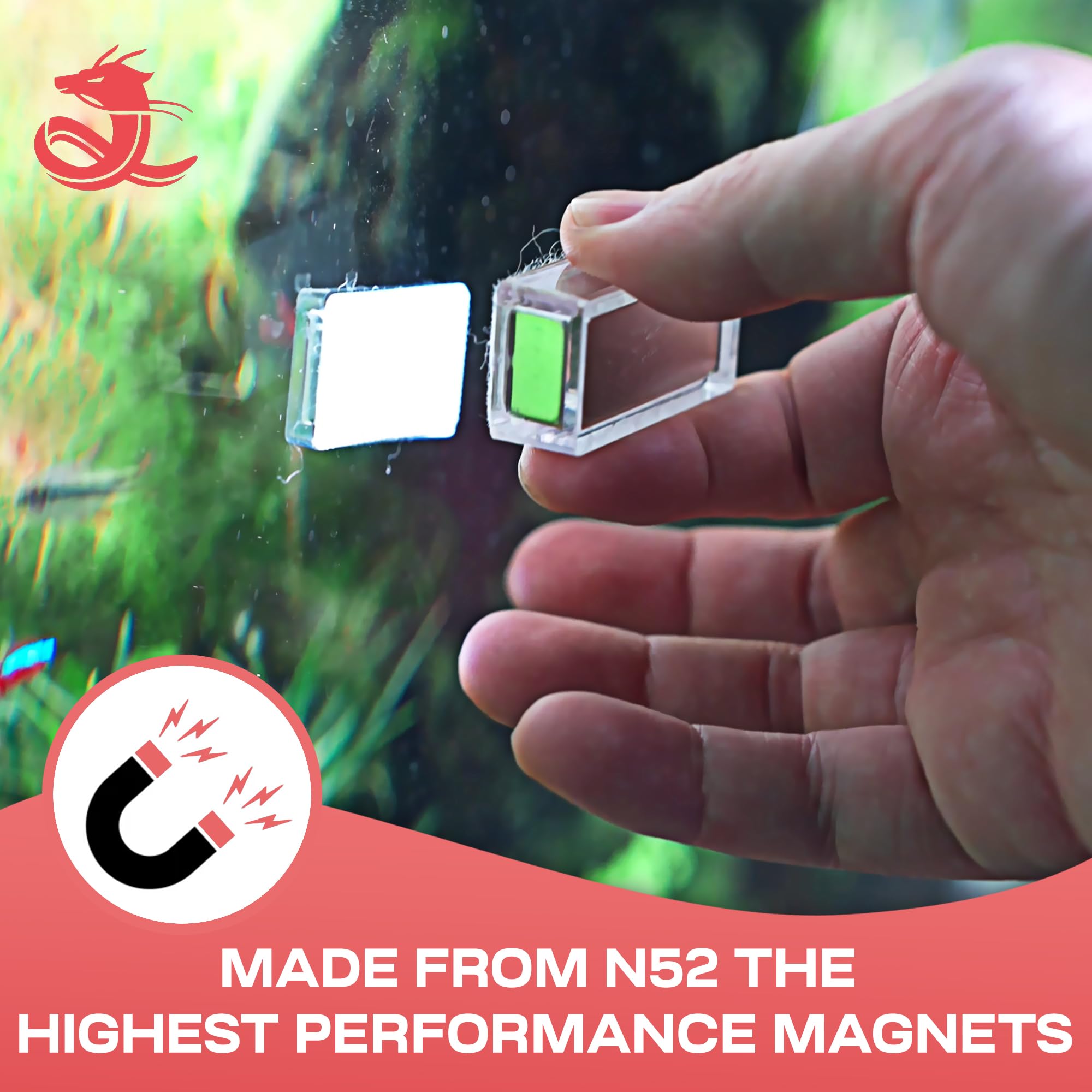 Chihiros Magnetic Aquarium Cleaner for 8-10mm Thick Glass Tanks - Non-Slip & Scratch-Free Fish Tank Glass Cleaner with Floating Design - Professional Aquarium Cleaning Tool for Nano Reef & Planted Tanks - Perfect for Home, Office or Pet Store Aquarium Maintenance