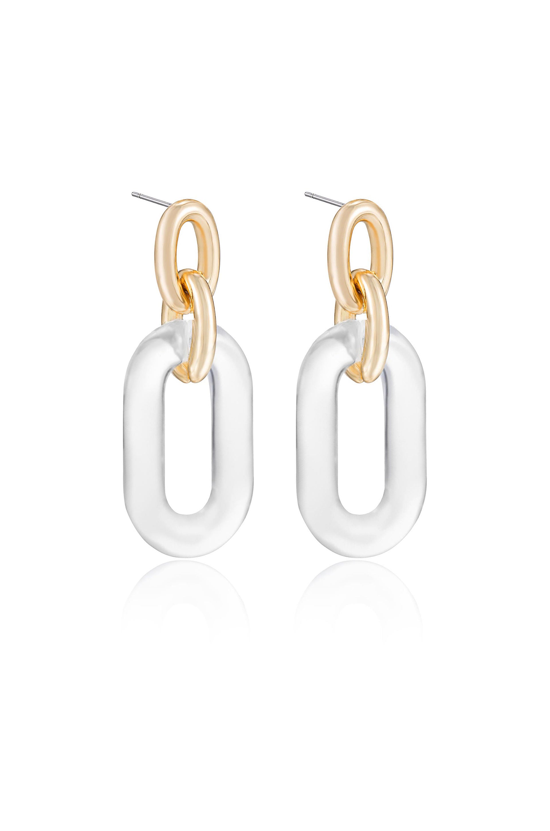 Clear Resin Oval Paperclip Earrings - Lightweight Dainty Jewelry for Women, Girls | Perfect for Office, Party & Everyday Wear
