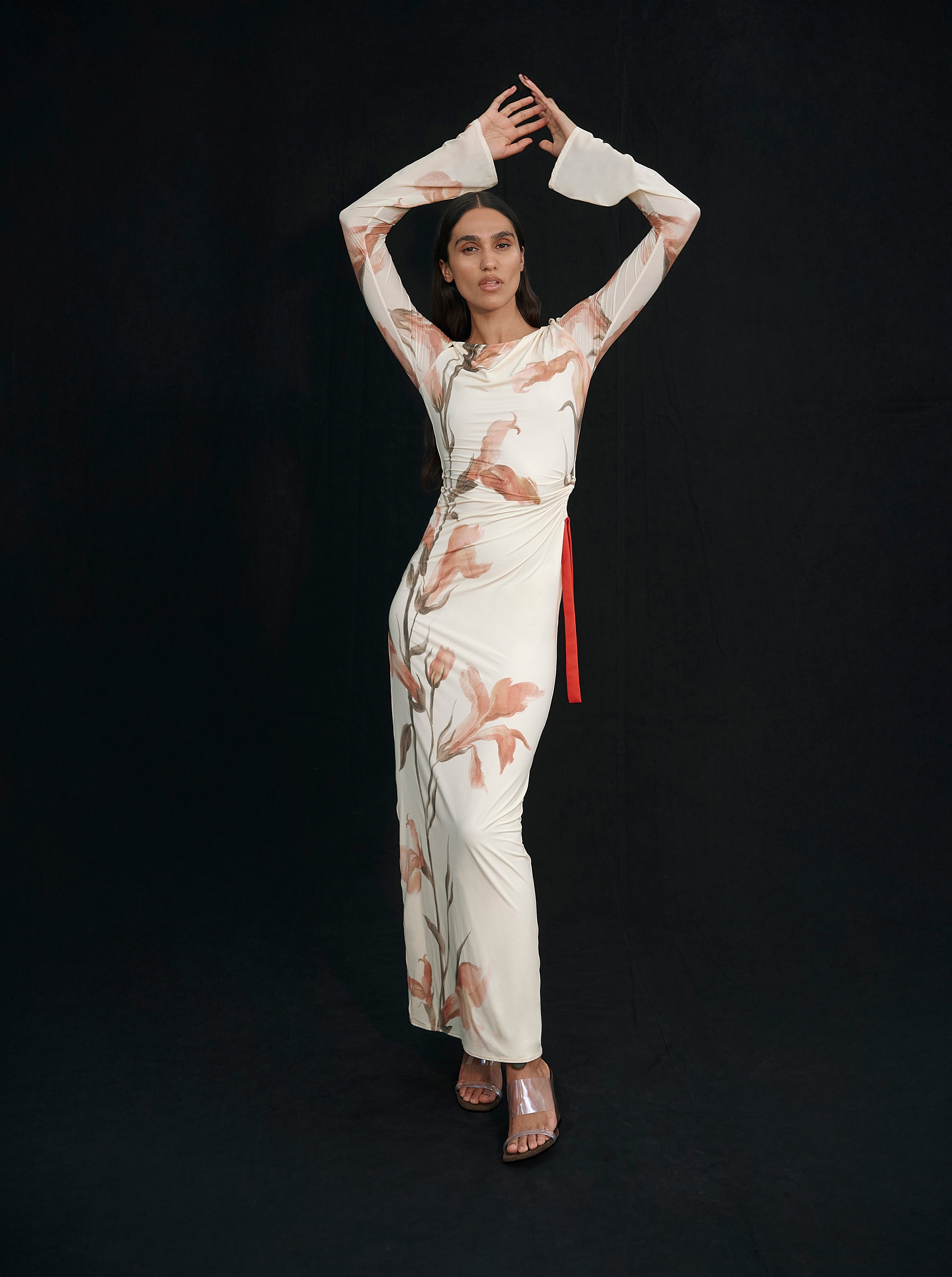 Hana Tie Maxi Dress - Flowy Summer Beach Dress for Women, Boho Floral Print Long Dress with Side Slit - Perfect for Vacations, Weddings & Outdoor Events