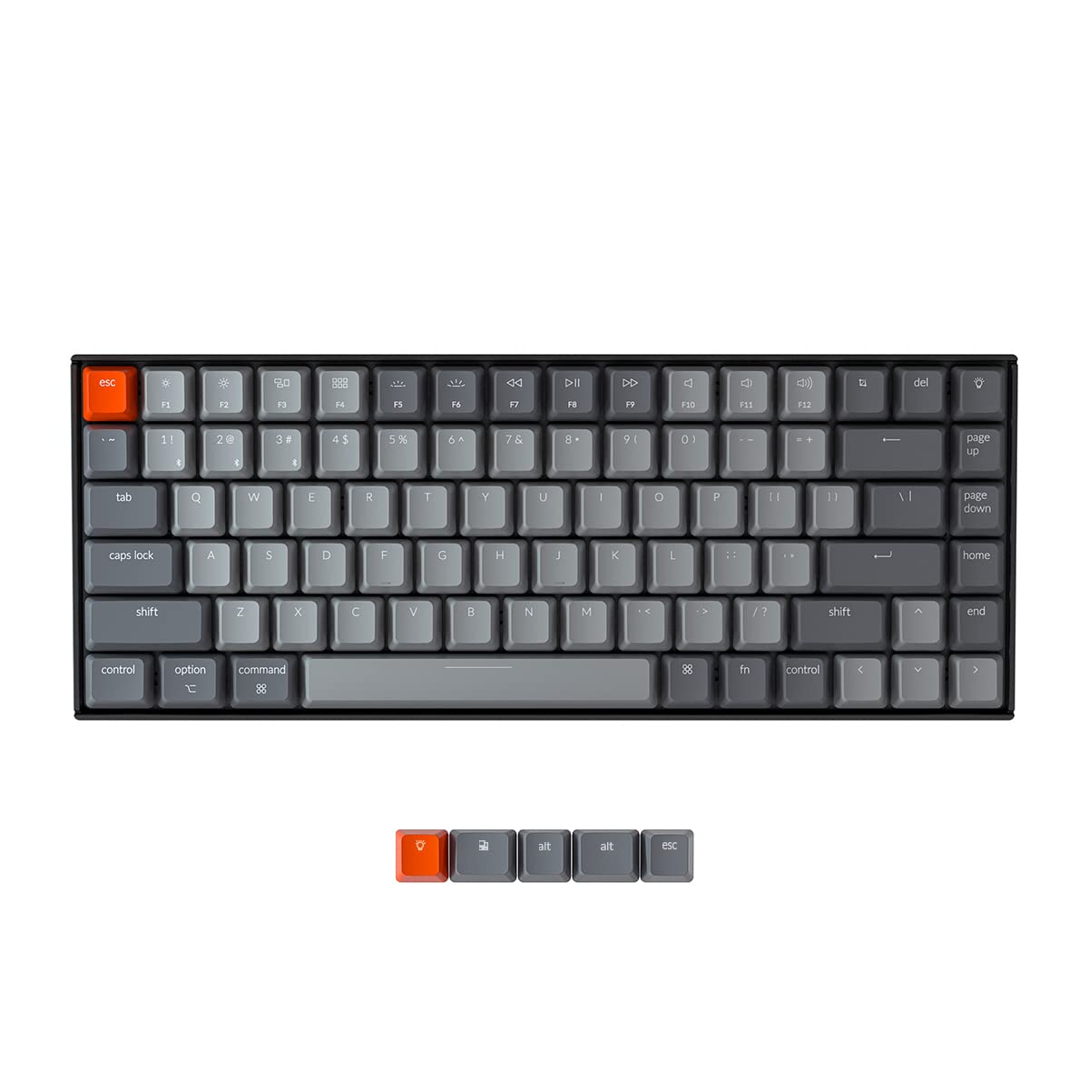 Keychron K2 V2 Wireless Bluetooth/USB Wired Mechanical Gaming Keyboard - 84-Key Compact Design, White LED Backlight, N-Key Rollover, Gateron G Pro Red Switches for Mac & Windows (Plastic Frame) - Perfect for Office Work, Gaming & Programming