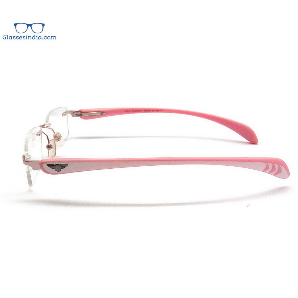 Blue Light Blocking Glasses for Computer & Screen Use - Pink Rimless Anti Eye Strain Glasses PF2257PK - Perfect for Office, Gaming & Digital Eye Fatigue Relief