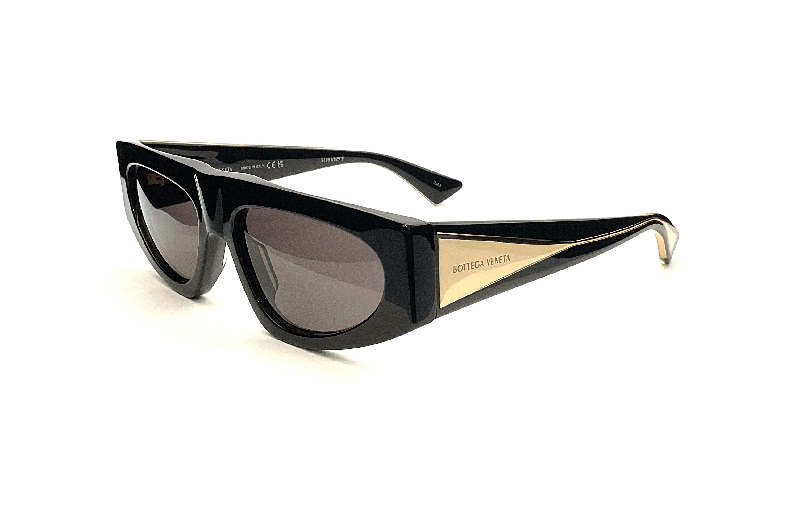 Bottega Veneta BV1277S Sunglasses - Black & Gold Aviator Style for Men & Women | Perfect for Outdoor Activities, Travel & Fashion Accessories