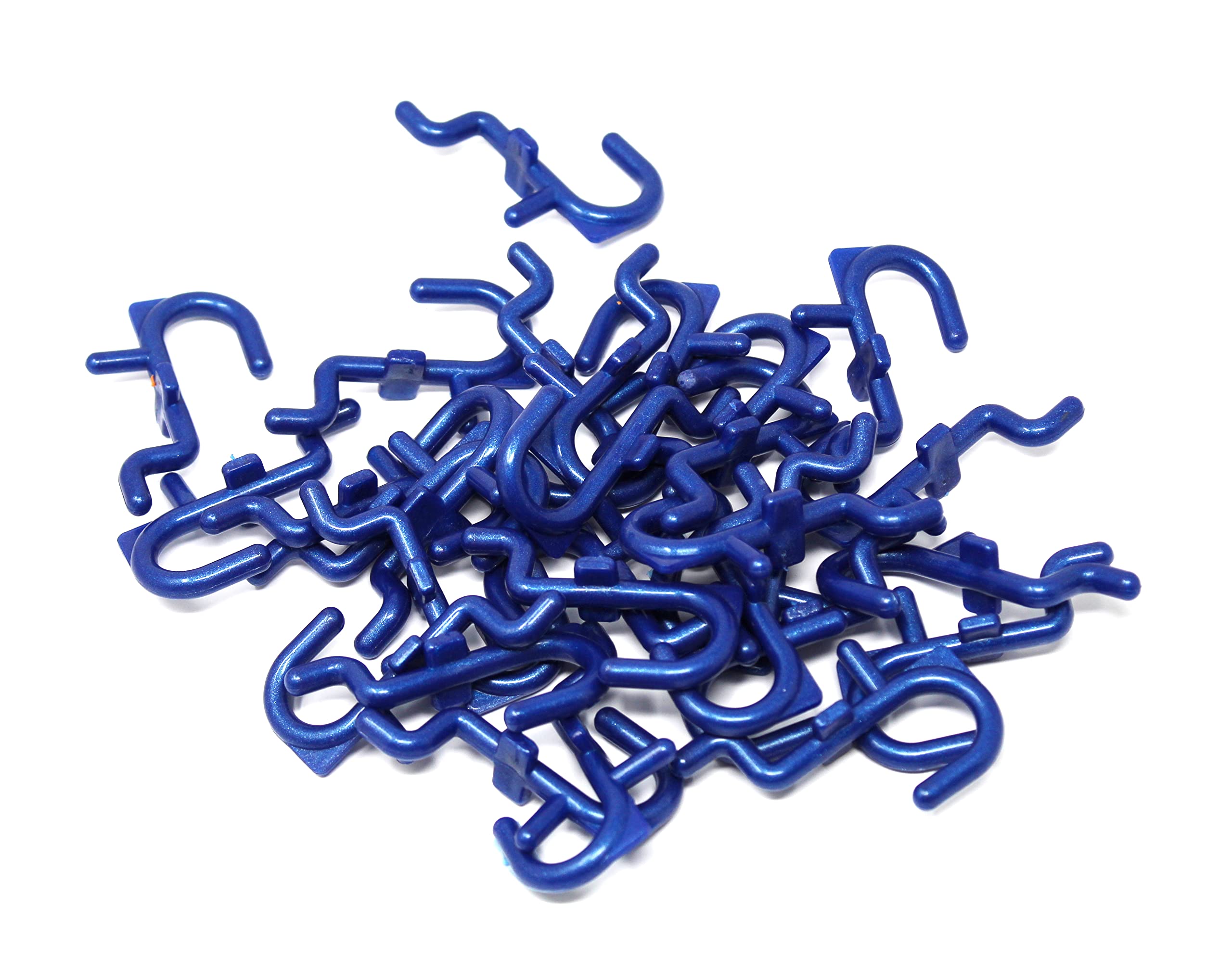 JSP Manufacturing Non-Locking Plastic J Style Pegboard Hooks - 100 Pack Blue | Garage Tool Organizer, Workshop Storage, Craft Room Accessories | Perfect for DIY Projects, Home Improvement & Tool Organization