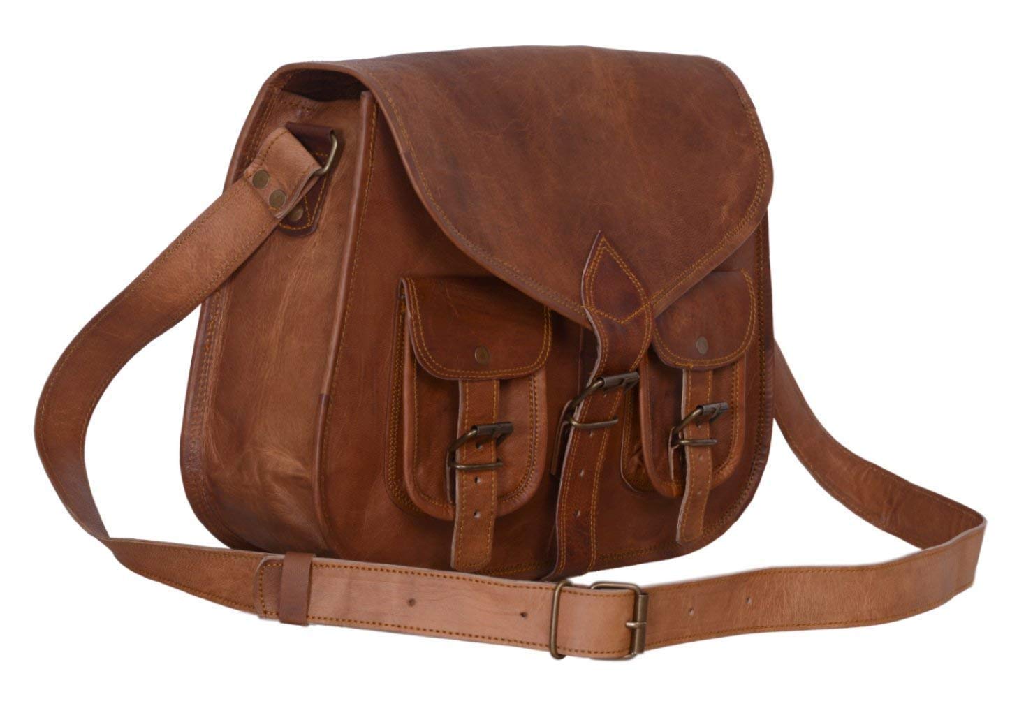 14 Inch Genuine Leather Purse for Women - Stylish Shoulder Bag & Crossbody Satchel - Ladies Tote Handbag for Work, Travel & Everyday Use