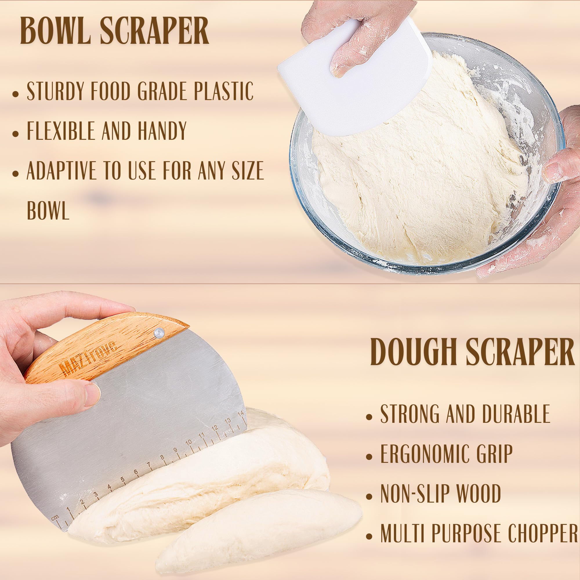 2-Piece Banneton Bread Proofing Basket Set - 10
