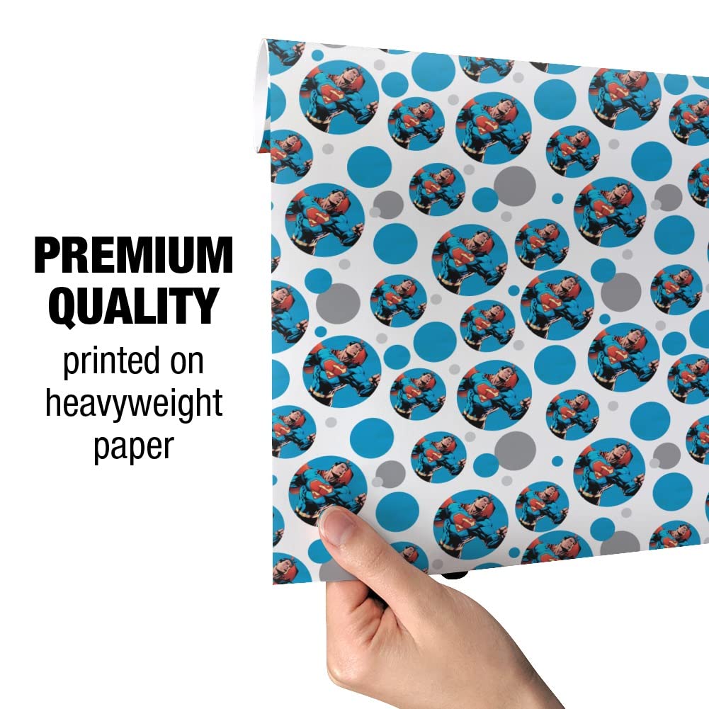 Superman Gift Wrap Roll - Premium Superhero Wrapping Paper for Birthdays, Parties & Holidays - Perfect for Comic Book Fans & Collectibles