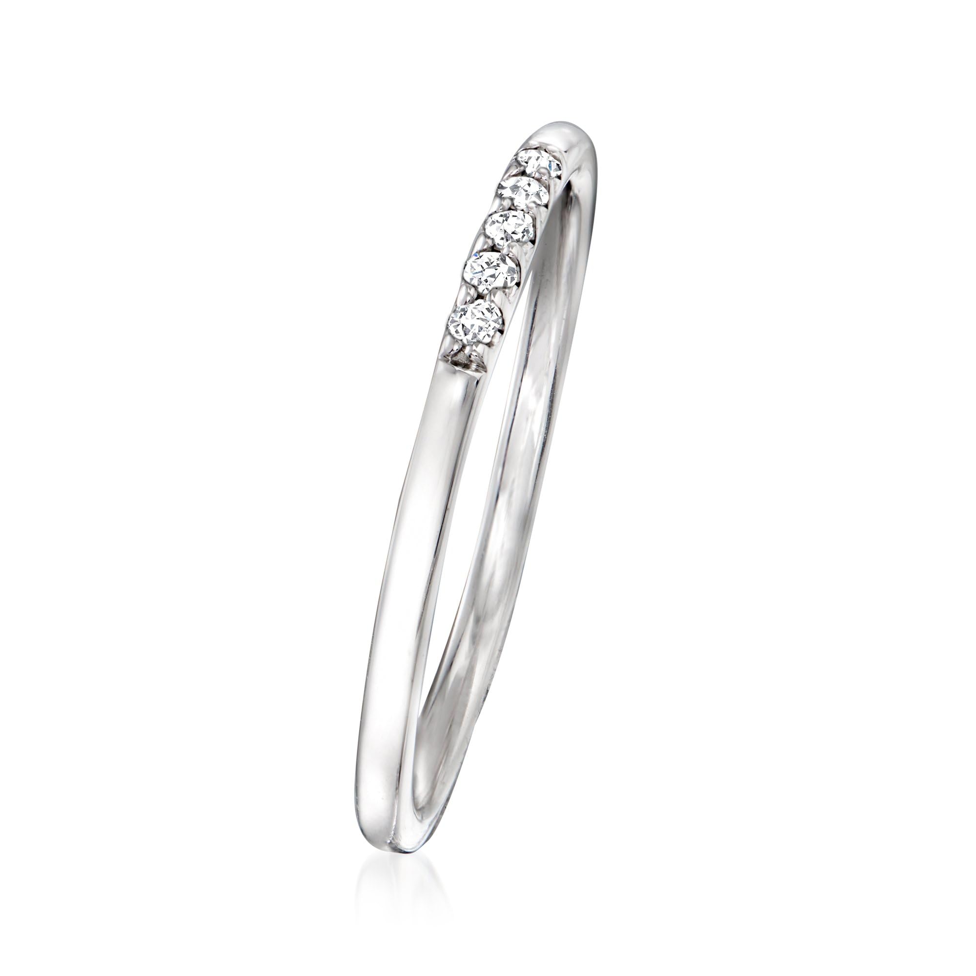 RS Pure by Ross-Simons Sterling Silver Diamond Ring - Size 6 | Elegant Jewelry for Weddings, Anniversaries & Special Occasions