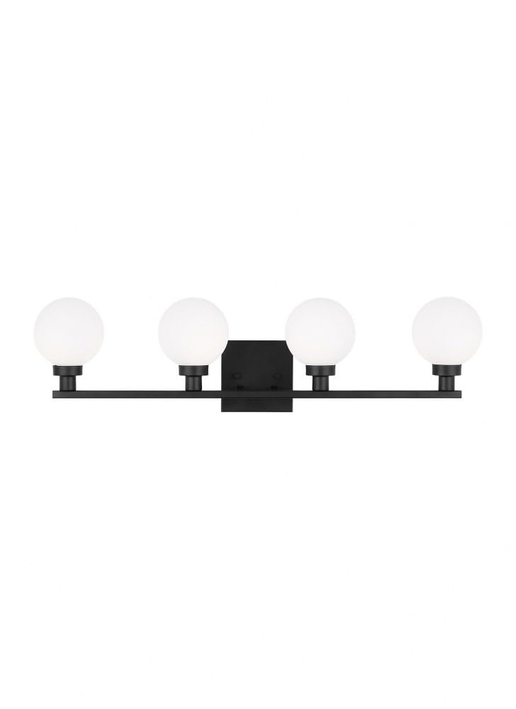 Generation Lighting 4461604-112 Clybourn 4-Light Bathroom Vanity Light Fixture - 240W, Midnight Black Finish - Perfect for Modern Bathroom, Powder Room or Dressing Area Lighting