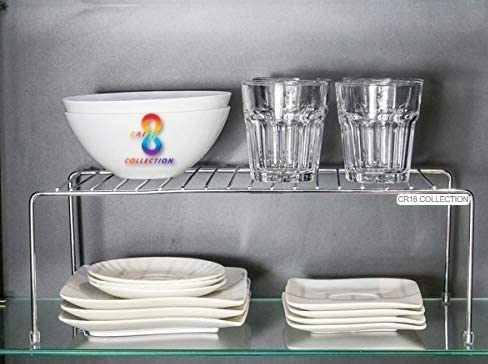 5-Pack Stainless Steel Expandable Dish Rack for Kitchen Cabinets - 12FOR COLLECTION Multi-Purpose Storage Organizer Extends to 580mm with Anti-Rust Nano Coating - Perfect for Small Spaces, Dish Drying, and Kitchen Organization