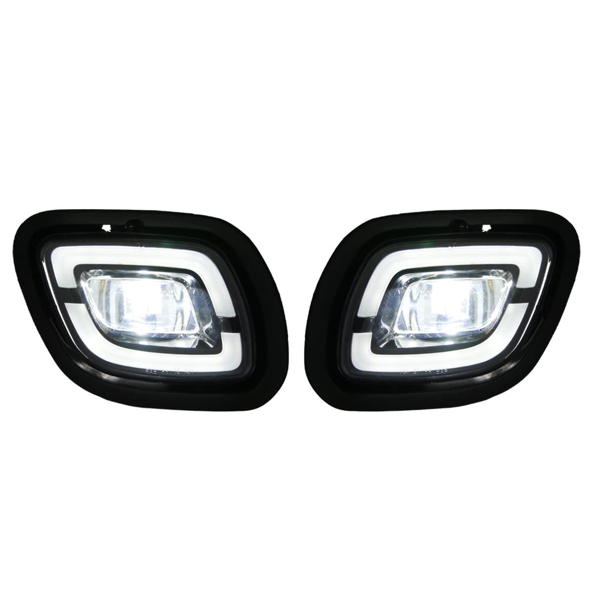 Freightliner Cascadia (2008-2017) LED Fog Lights - Waterproof Front Lamp Assembly with Bulbs for Driver & Passenger Sides (White, Pair) - Perfect for Night Driving & Heavy Rain Conditions